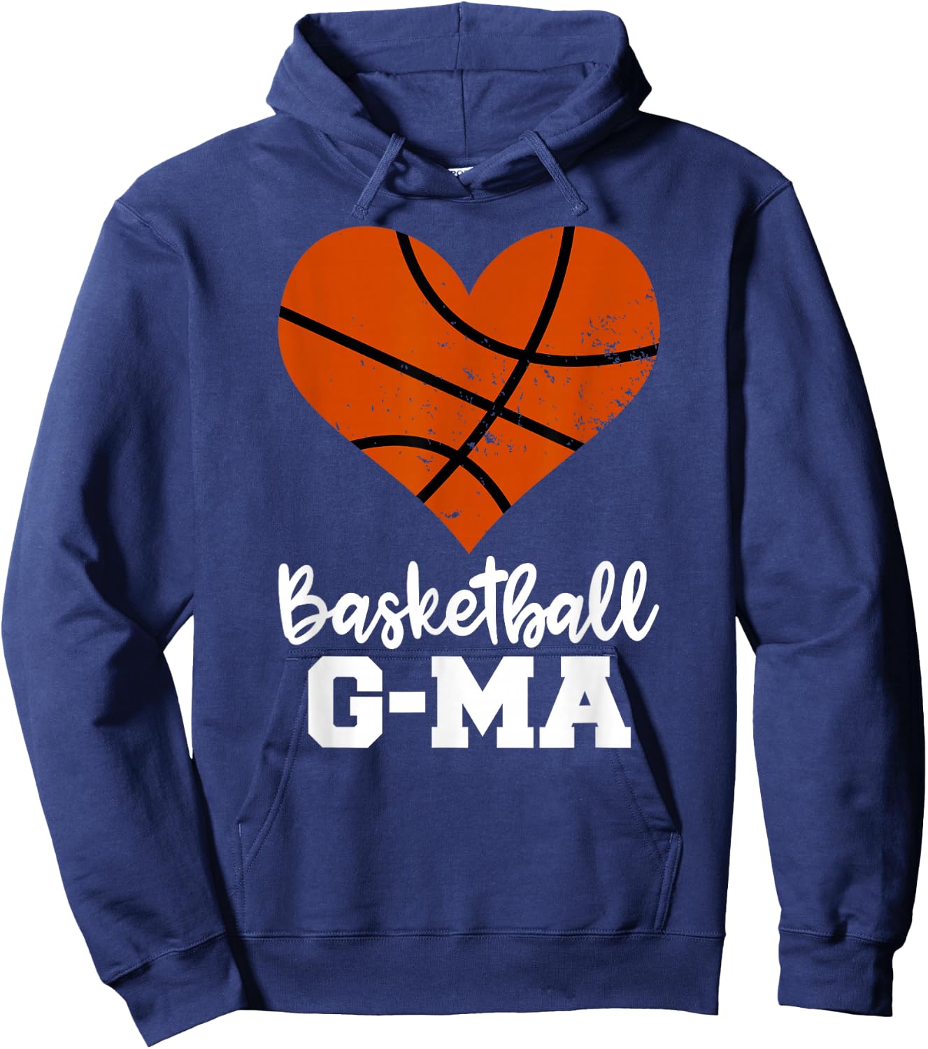 Basketball G-Ma Funny Basketball Heart Grandma GeeMa Hoodie - Hoodie | Navy