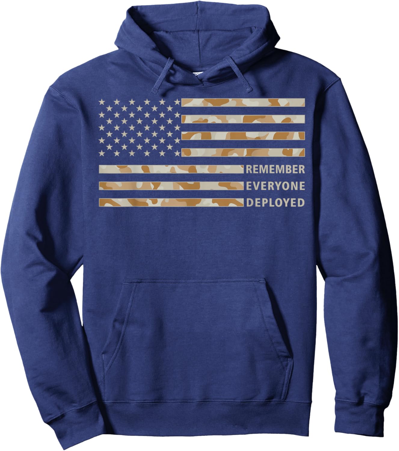 RED Friday Remember Everyone Deployed Military Camo Flag Tan Hoodie - Hoodie | Navy