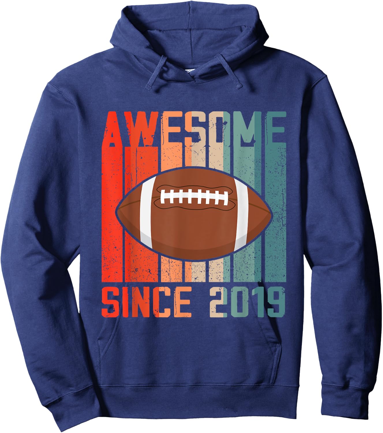 Awesome Since 2019 5th Birthday 5 Year Old Football Player Hoodie - Hoodie | Navy