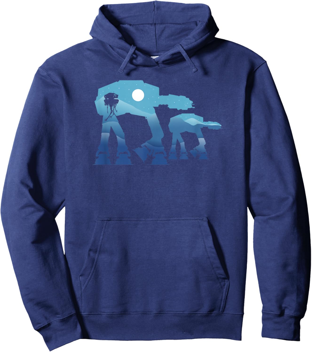 Star Wars Classic Battel Of Hoth AT-AT Walkers Silhouette Hoodie - Hoodie | Navy
