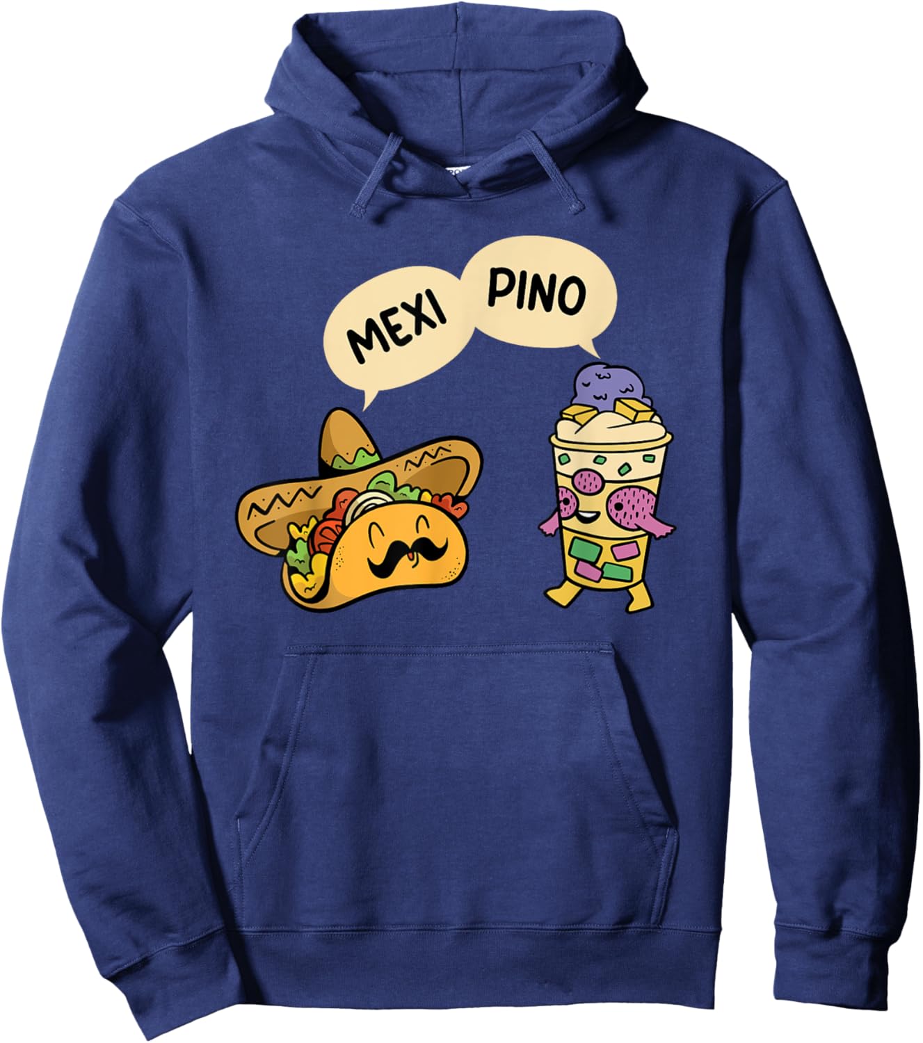Mexipino - Funny Hallo Halo Tacos Lover Mexican Filipino Hoodie - Hoodie | Navy