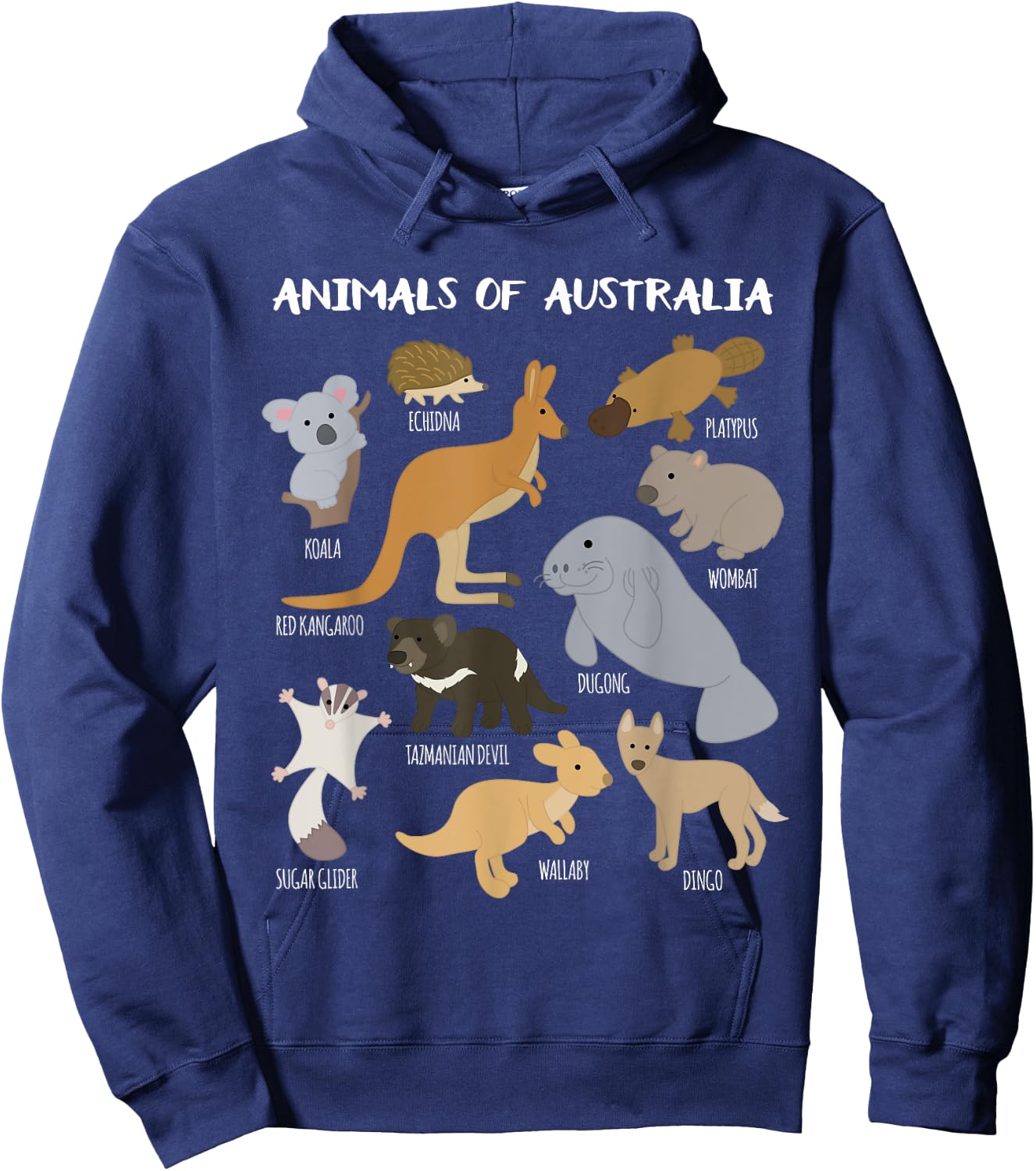 Animals Of Australia Australian Animal Educational Gift Hoodie - Hoodie | Navy