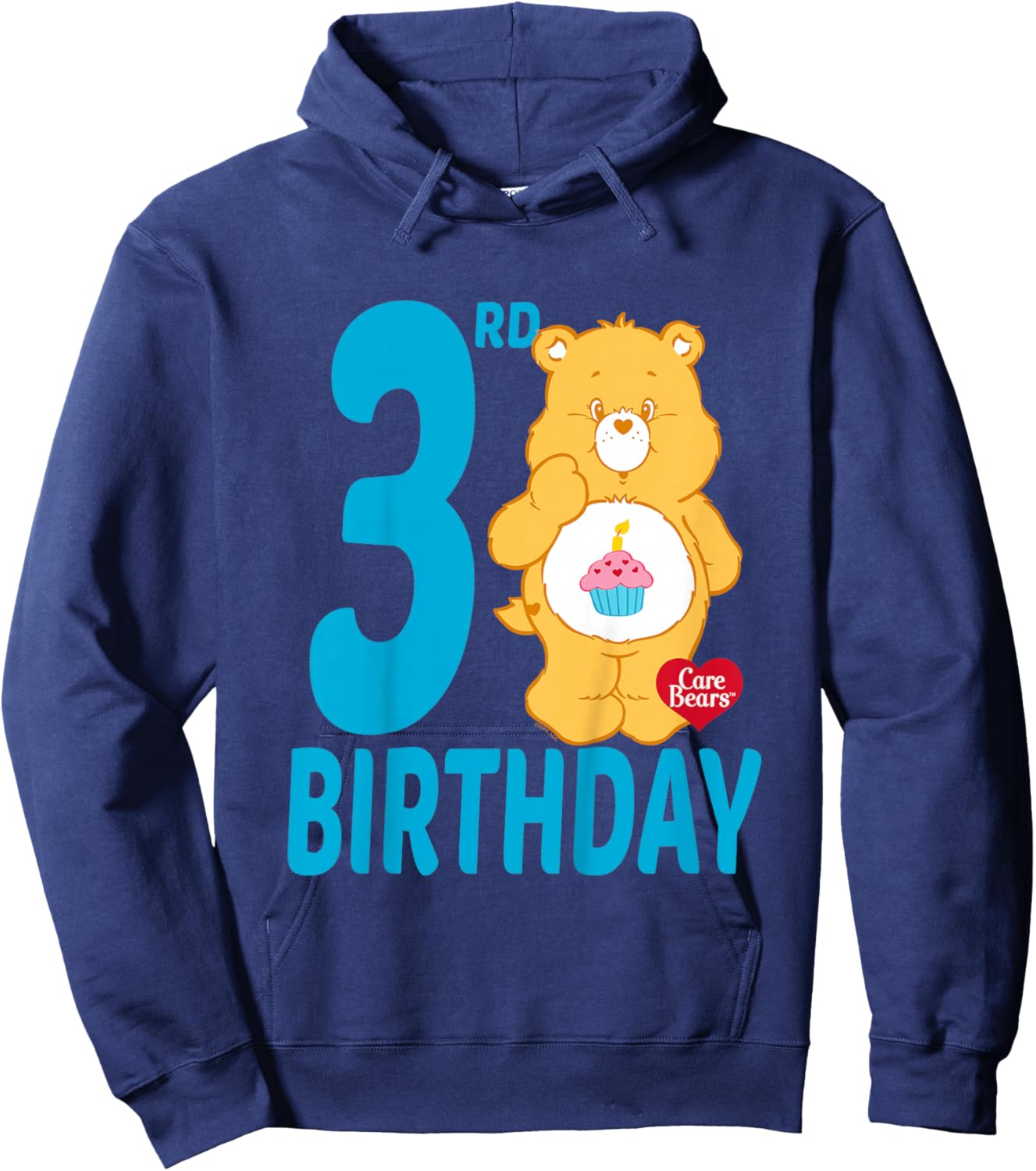 Care Bears Birthday Bear Celebrates A 3rd Birthday Hoodie - Hoodie | Navy