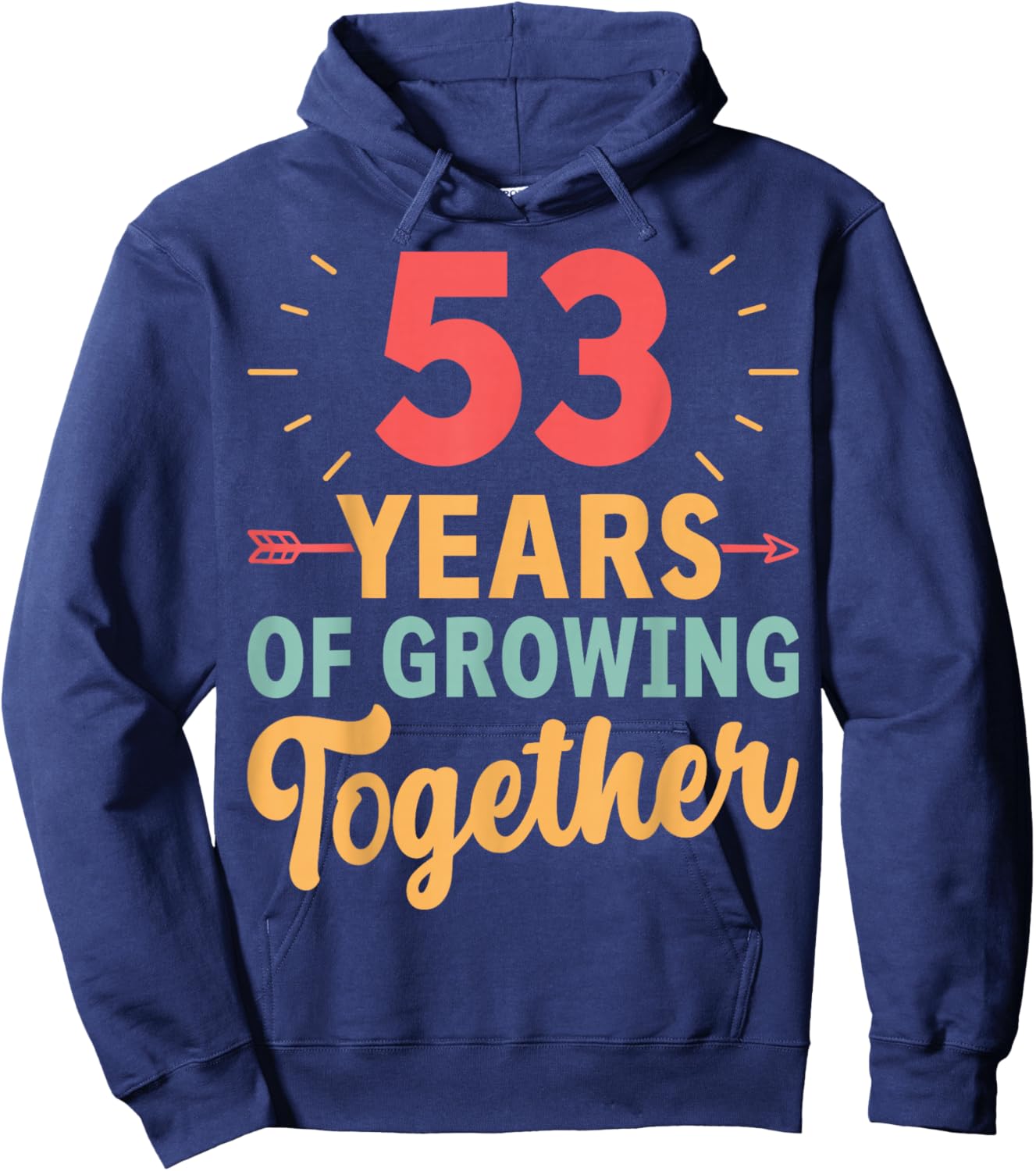 53 Years of Growing Together 53th Wedding Anniversary Couple Hoodie - Hoodie | Navy