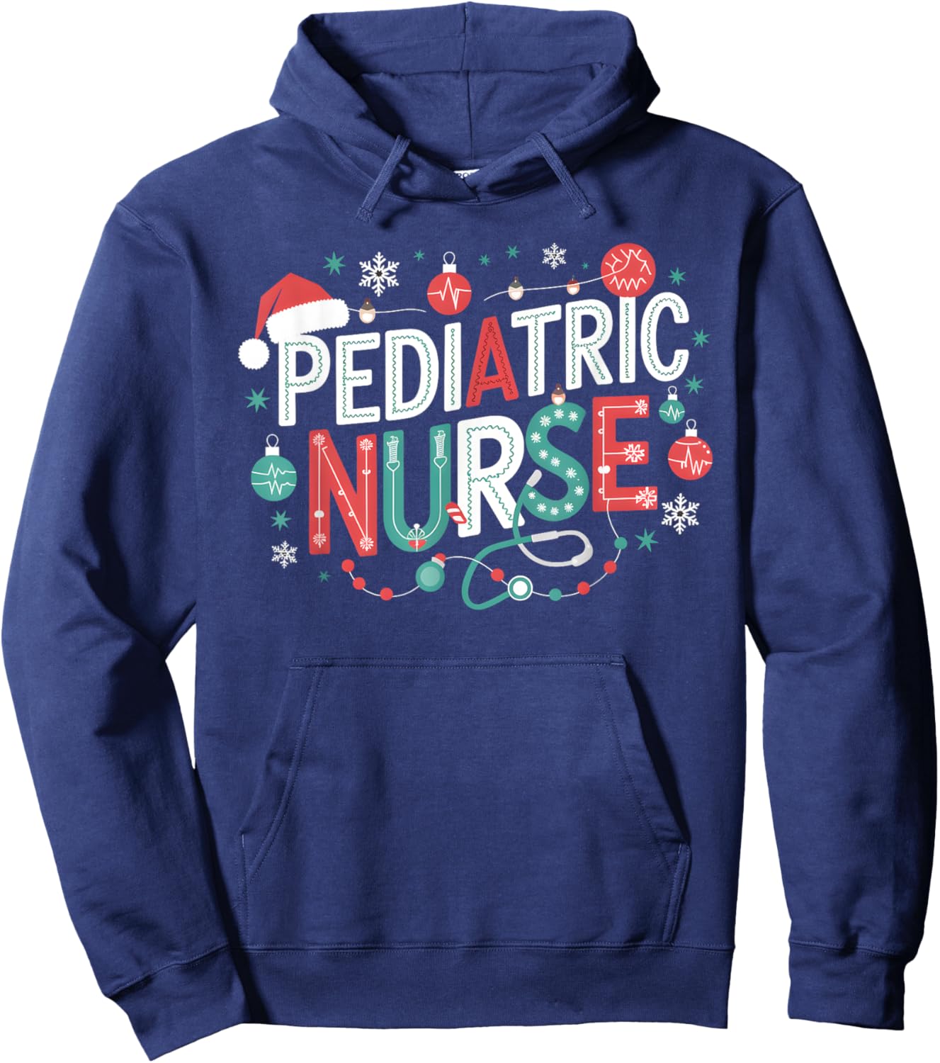 Peds Crew Pediatric Nurse Nursing Group Christmas Matching Hoodie - Hoodie | Navy