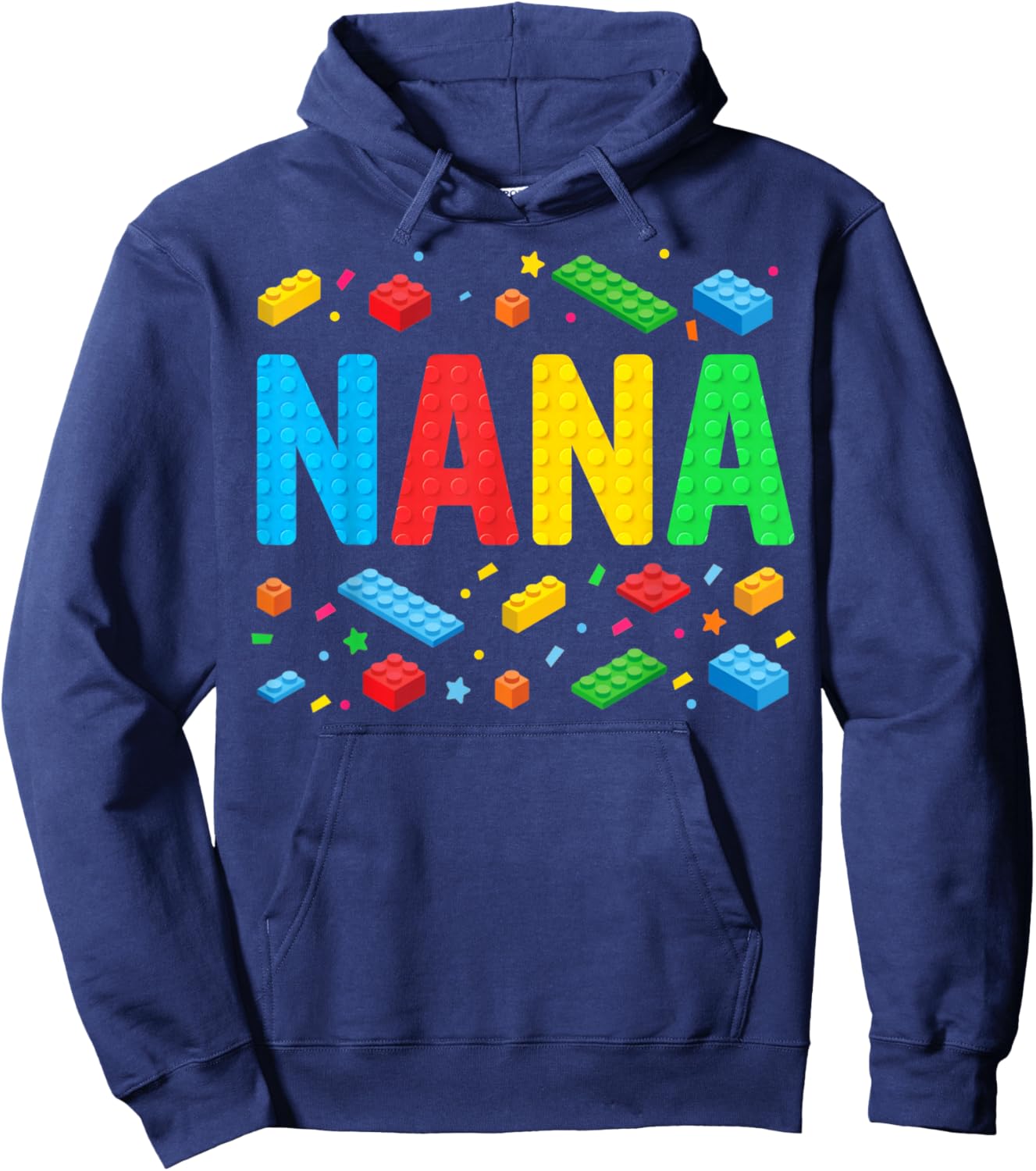 Nana Master Builder Building Bricks Blocks Family Grandma Hoodie - Hoodie | Navy
