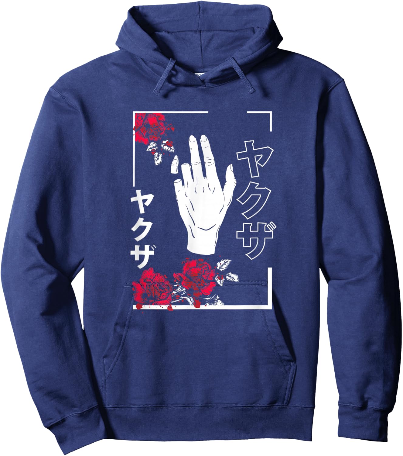 Japanese Aesthetic Flowers Teen Girls Men Women Soft Grunge Hoodie - Hoodie | Navy