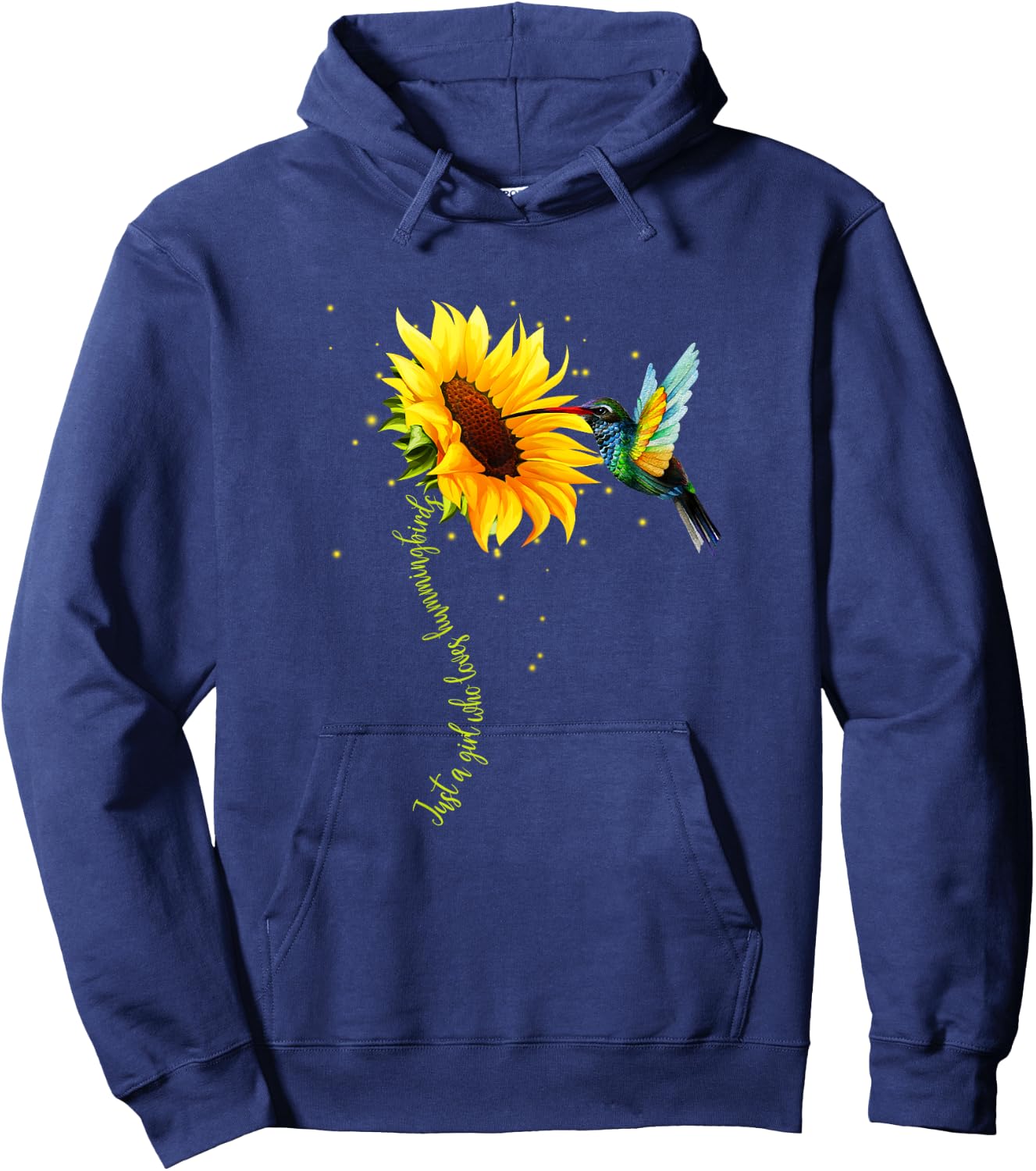 Just A Girl Who Loves Hummingbirds Shirt Bird and Sunflower Hoodie - Hoodie | Navy