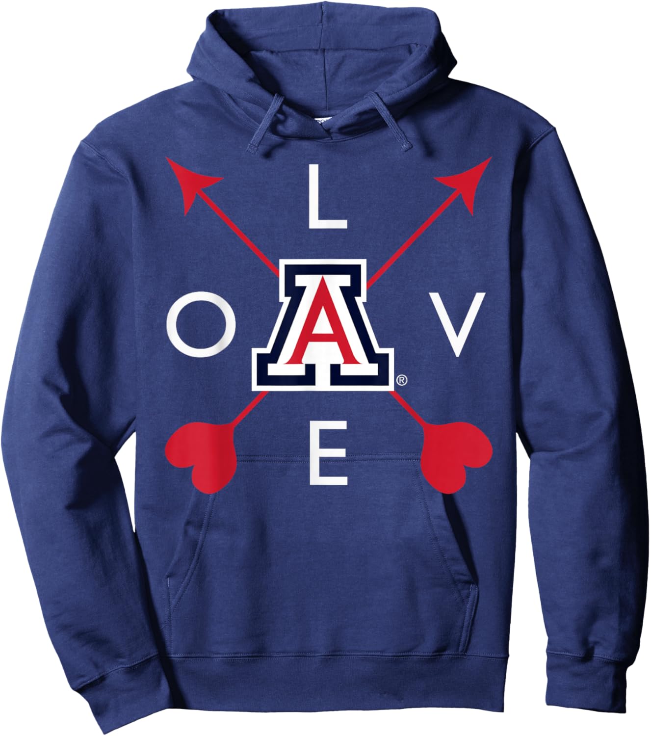 Arizona Wildcats Valentine Arrow Navy Officially Licensed Hoodie - Hoodie | Navy