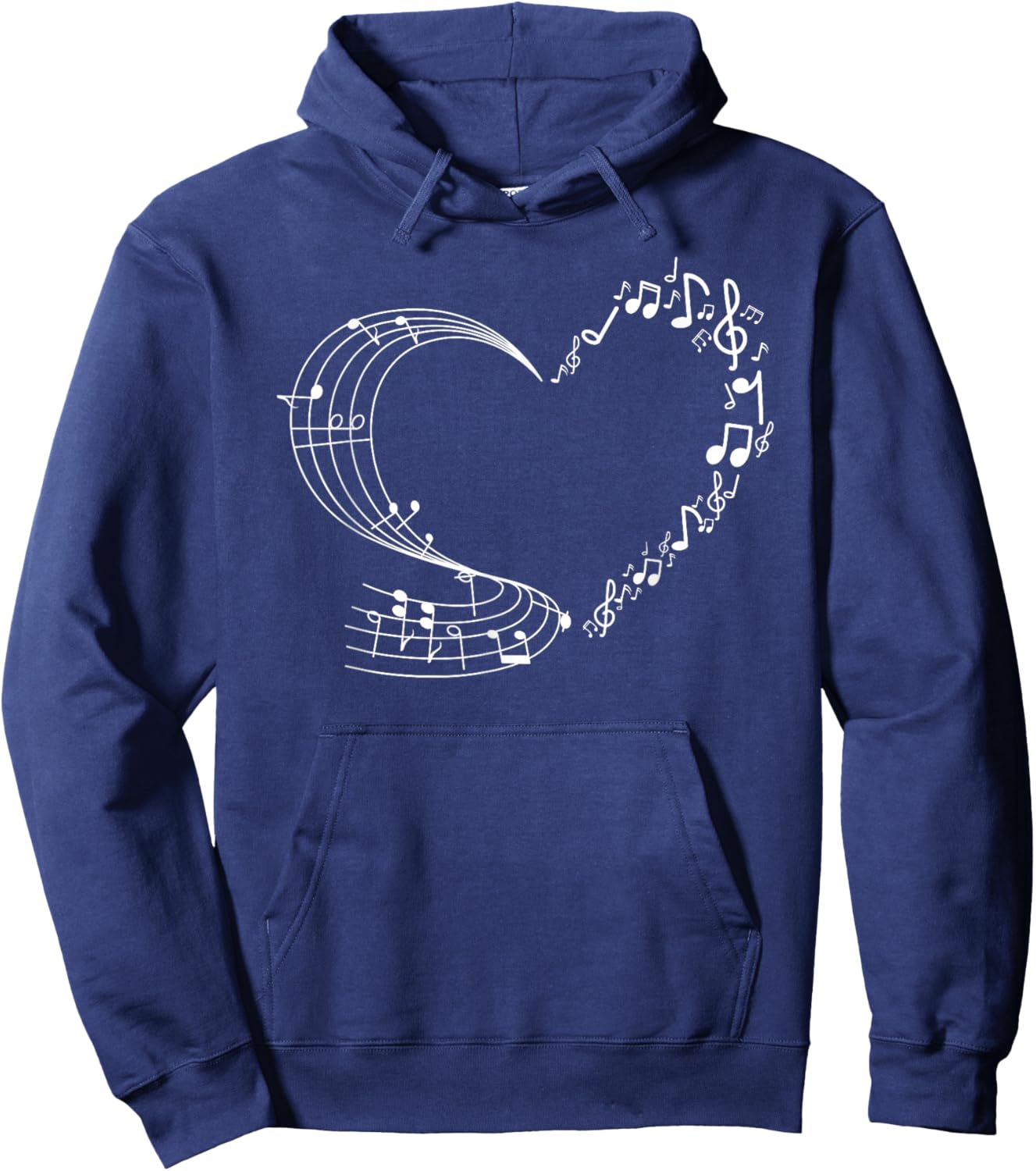 Cute Heart Music Note Women Girls Musicians Hoodie - Hoodie | Navy