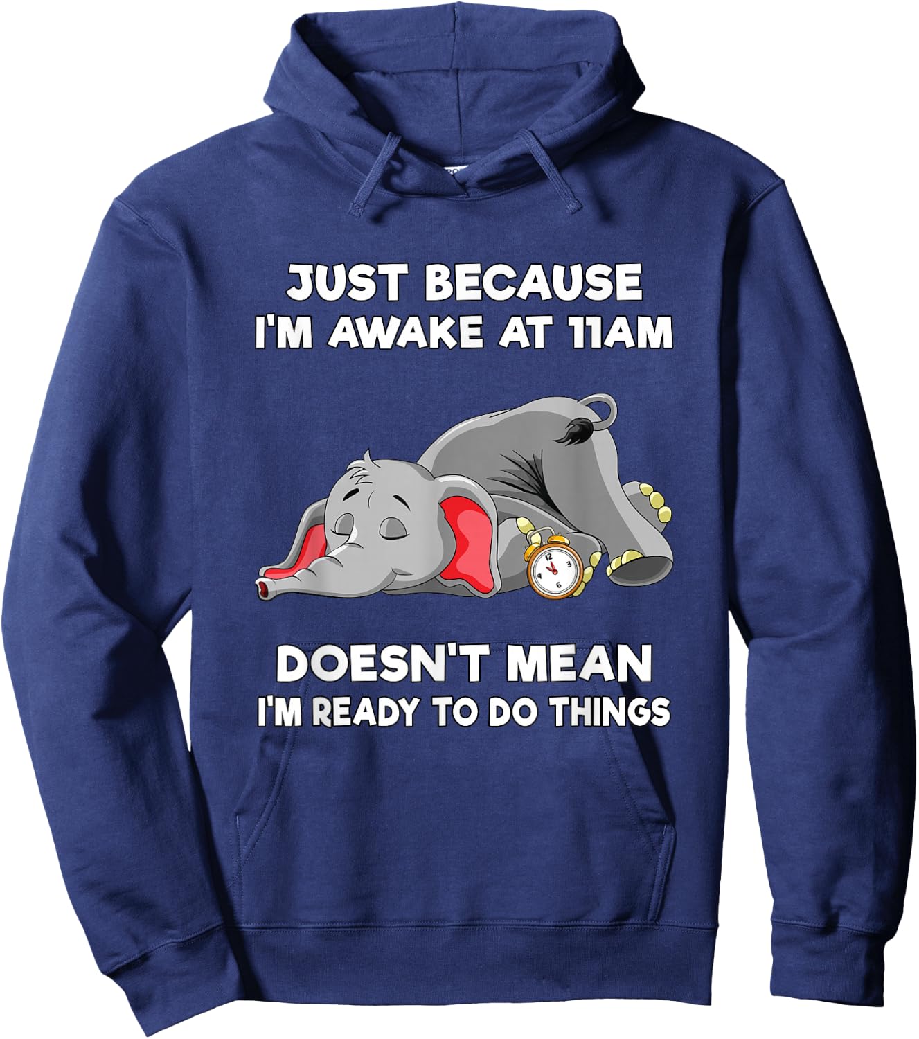 Teen Girl Trendy Stuff Tweens Just Because I'm Awake at 11am Hoodie - Hoodie | Navy