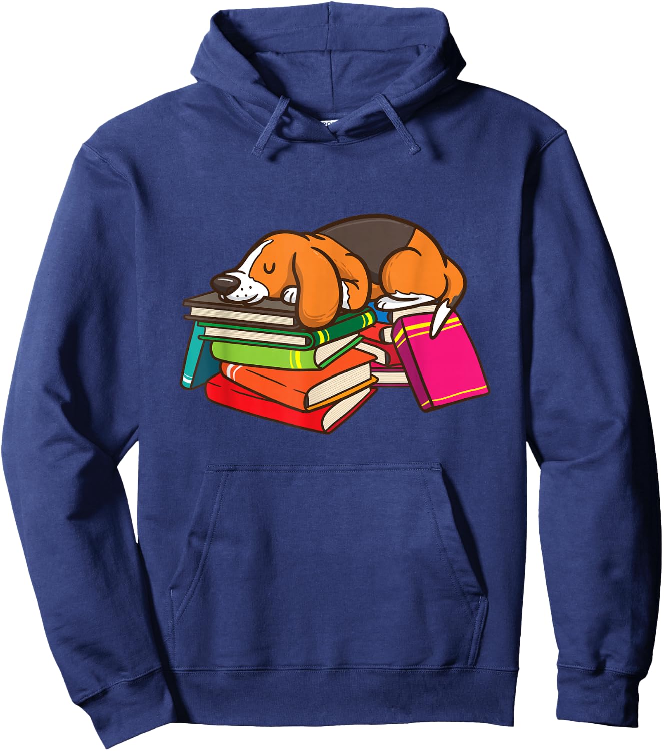 Cute Beagle Book Reading Lovers Gift Bookworm Girls Teachers Hoodie - Hoodie | Navy