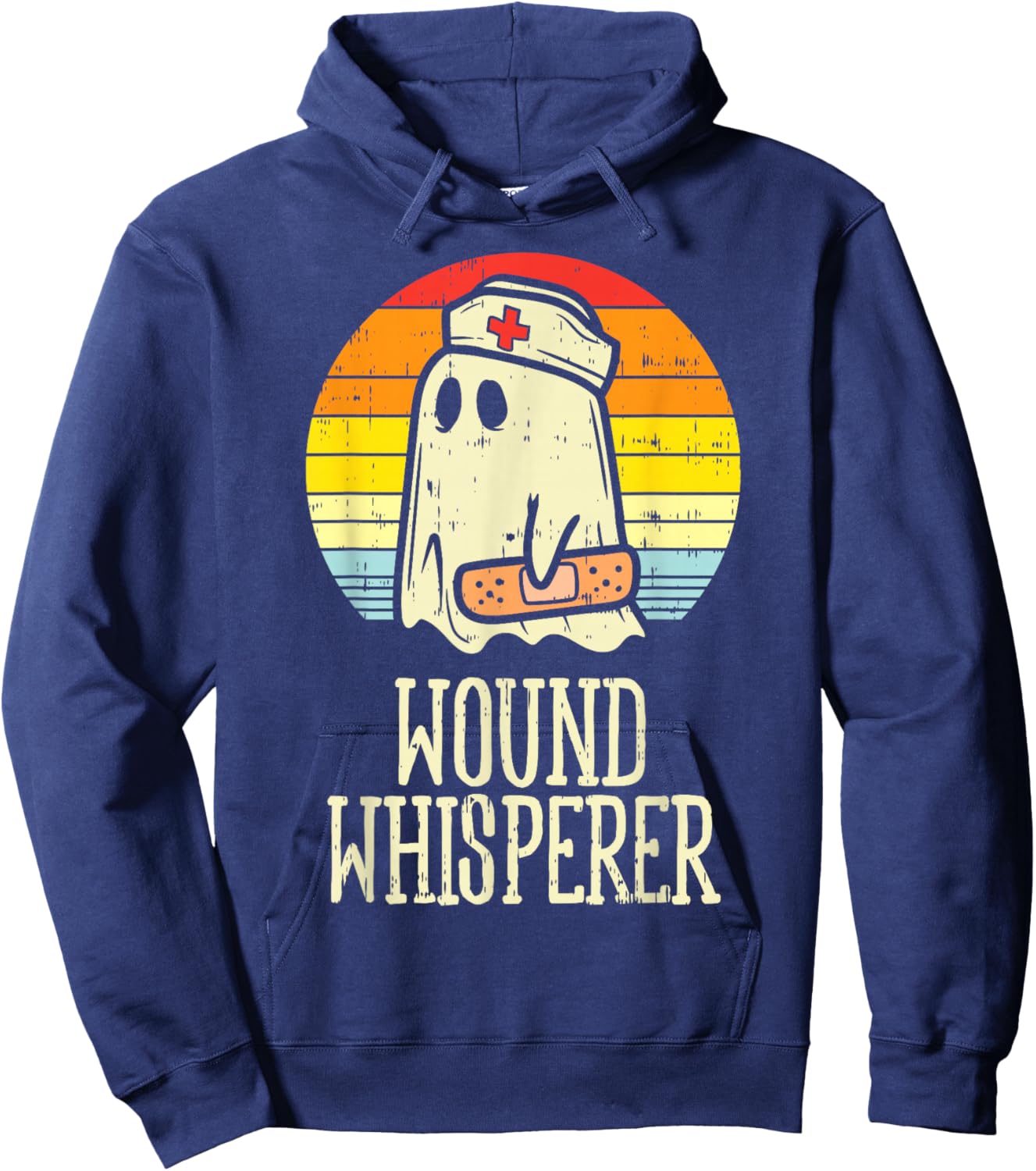 Wound Whisperer Ghost Nurse Boo Halloween Nursing RN Hoodie - Hoodie | Navy