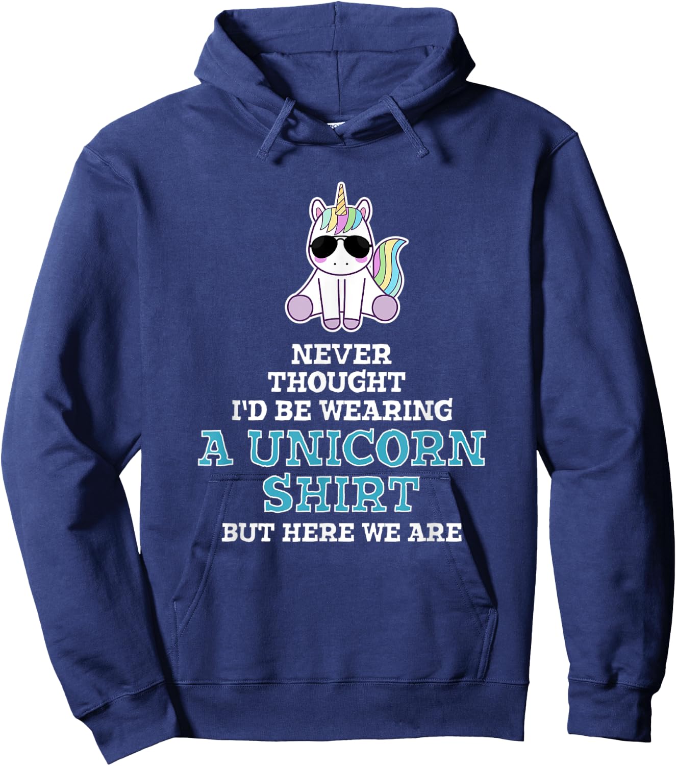 Manly Unicorn Gift Dad Grandpa or Bro - Funny Unicorn Hoodie - Hoodie | Navy