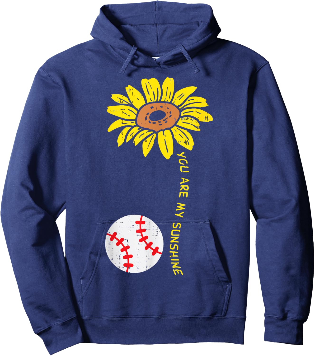 Sunflower Sunshine Baseball Softball Sports Men Women Kids Hoodie - Hoodie | Navy