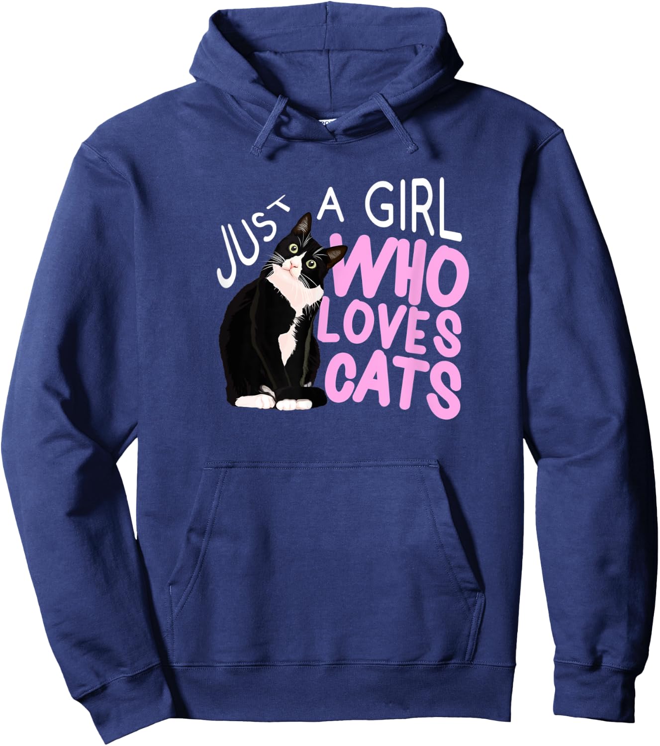 Just A Girl Who Loves Cats Cat Top Gift Girls Women Hoodie - Hoodie | Navy