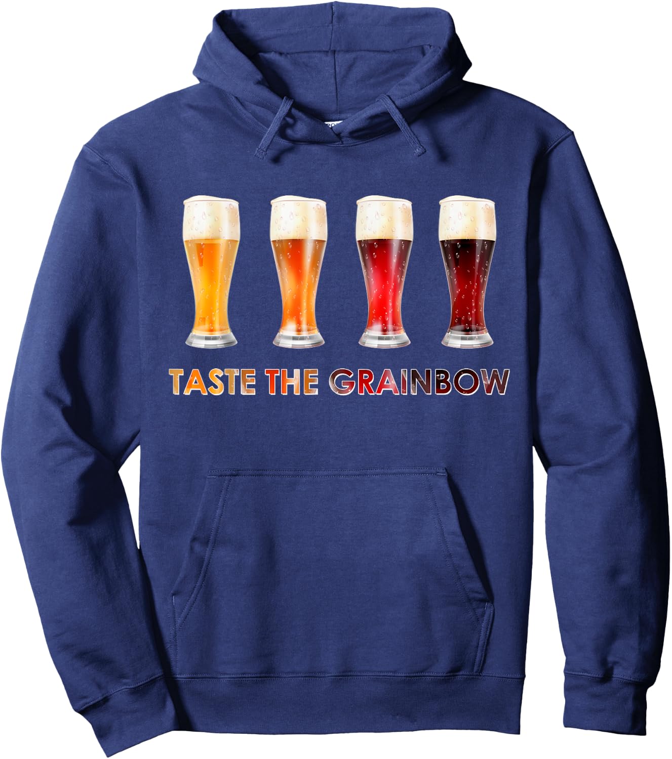 Craft Beers - Taste The Grainbow - Craft Beer Lover Gift Hoodie - Hoodie | Navy
