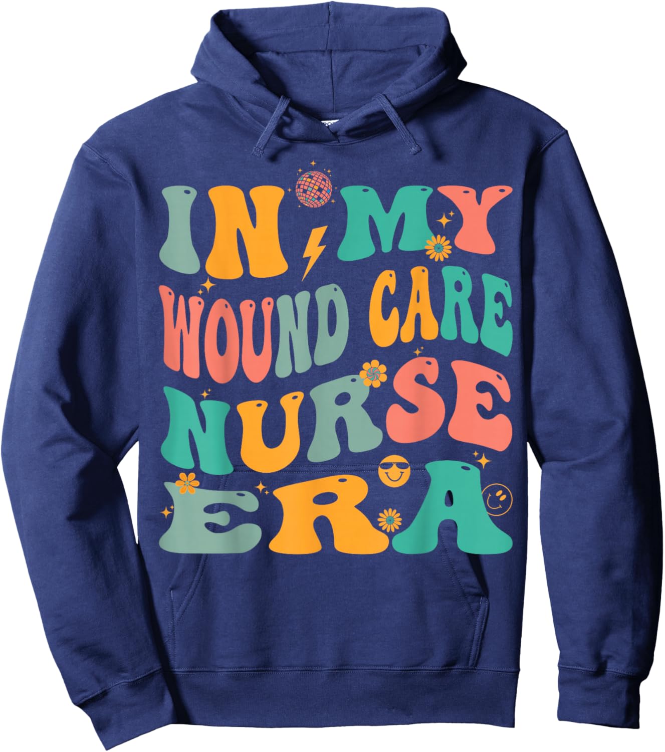In My Wound Care Nurse Era Retro Ostomy Continence Nursing Hoodie - Hoodie | Navy