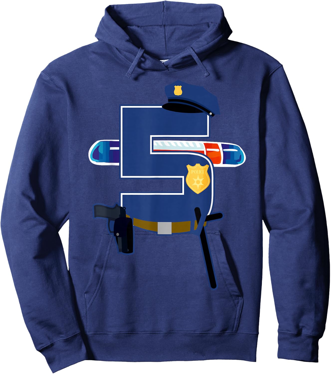 5 Years Old 5th Birthday Police Officer Kids Costume Gift Hoodie - Hoodie | Navy