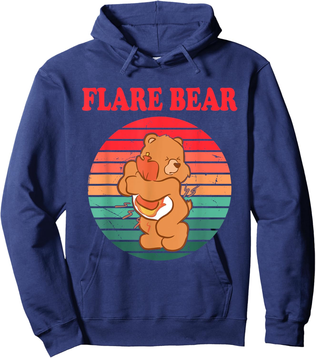 Funny Flare Bear Vintage Apparel Hoodie - Hoodie | Navy
