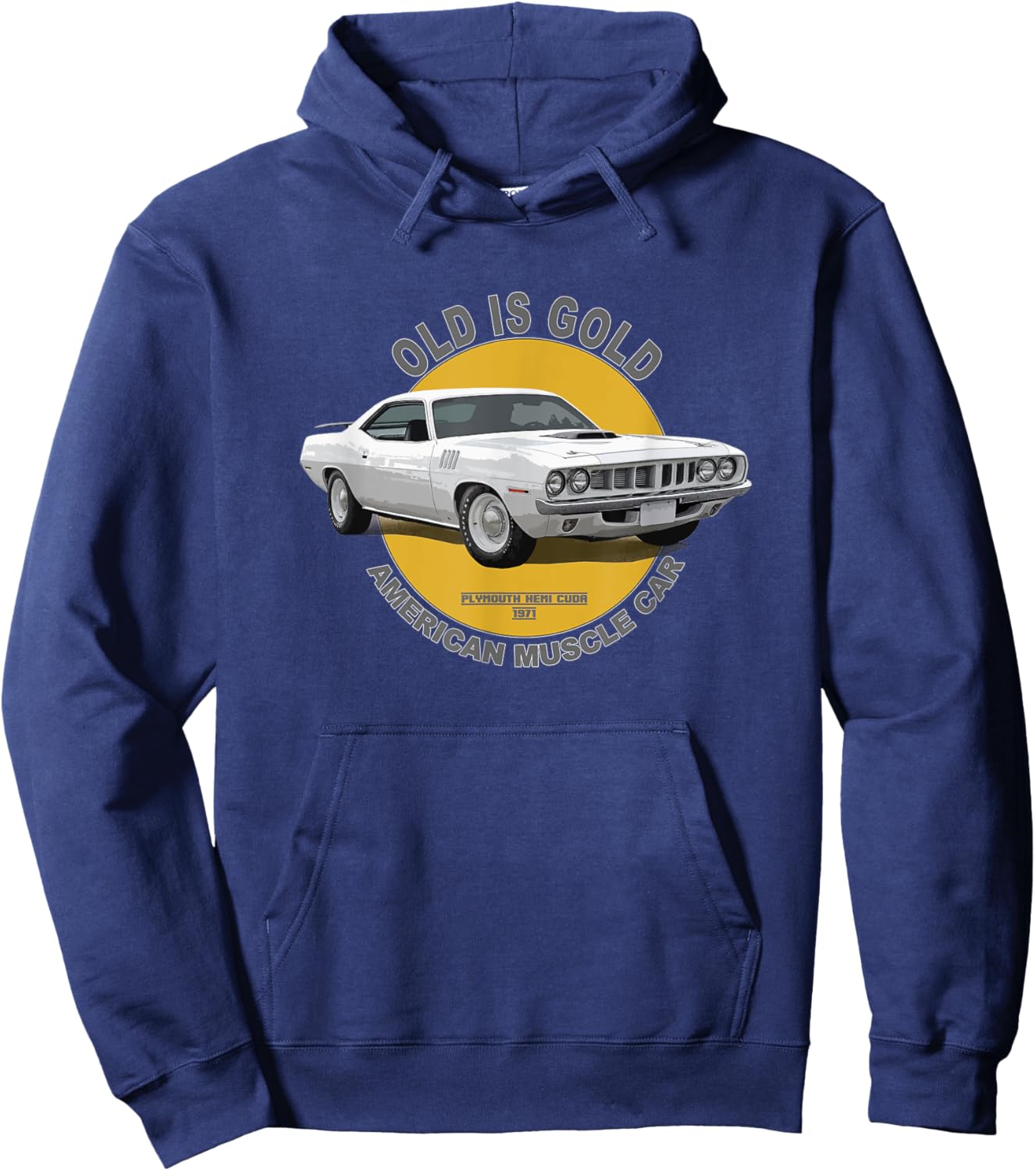 Plymouth Hemi Cuda American Muscle Car 60s 70s Hoodie - Hoodie | Navy