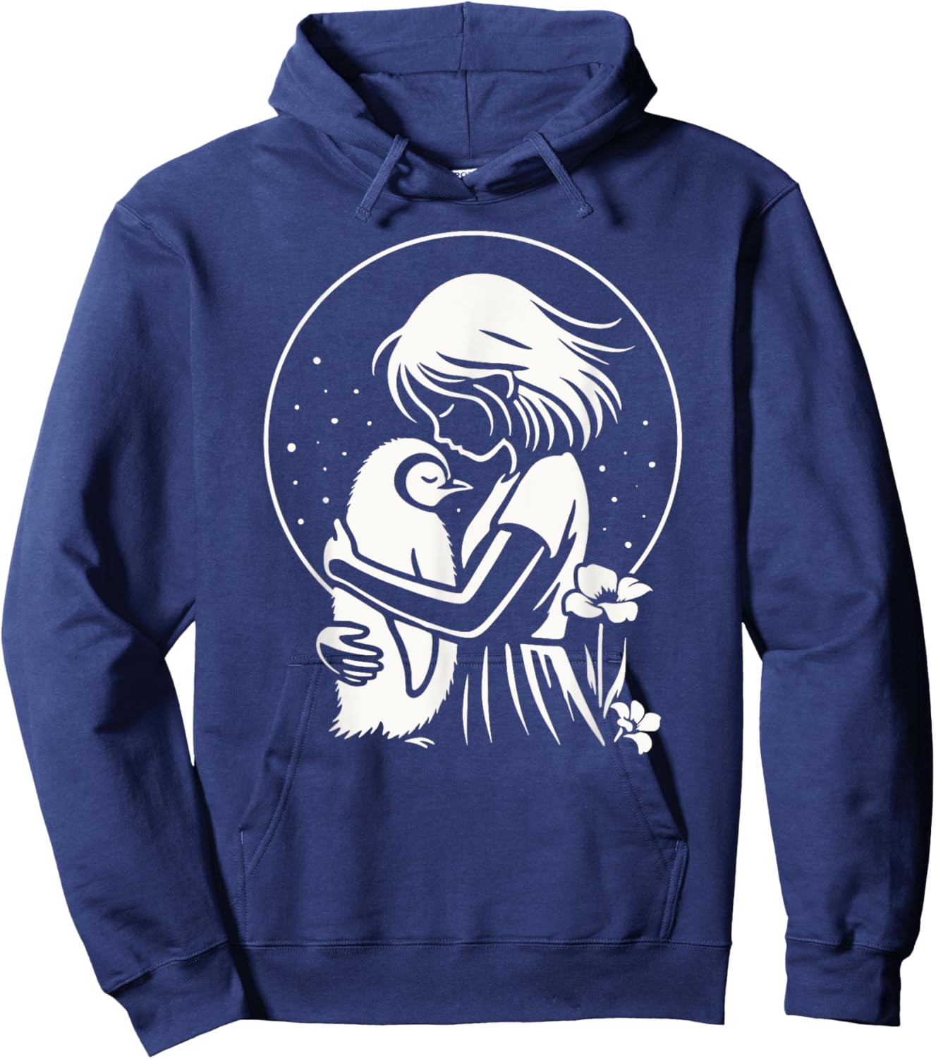 Penguin Shirt Woman Girl Child Silhouette Penguin , Black, S Hoodie - Hoodie | Navy