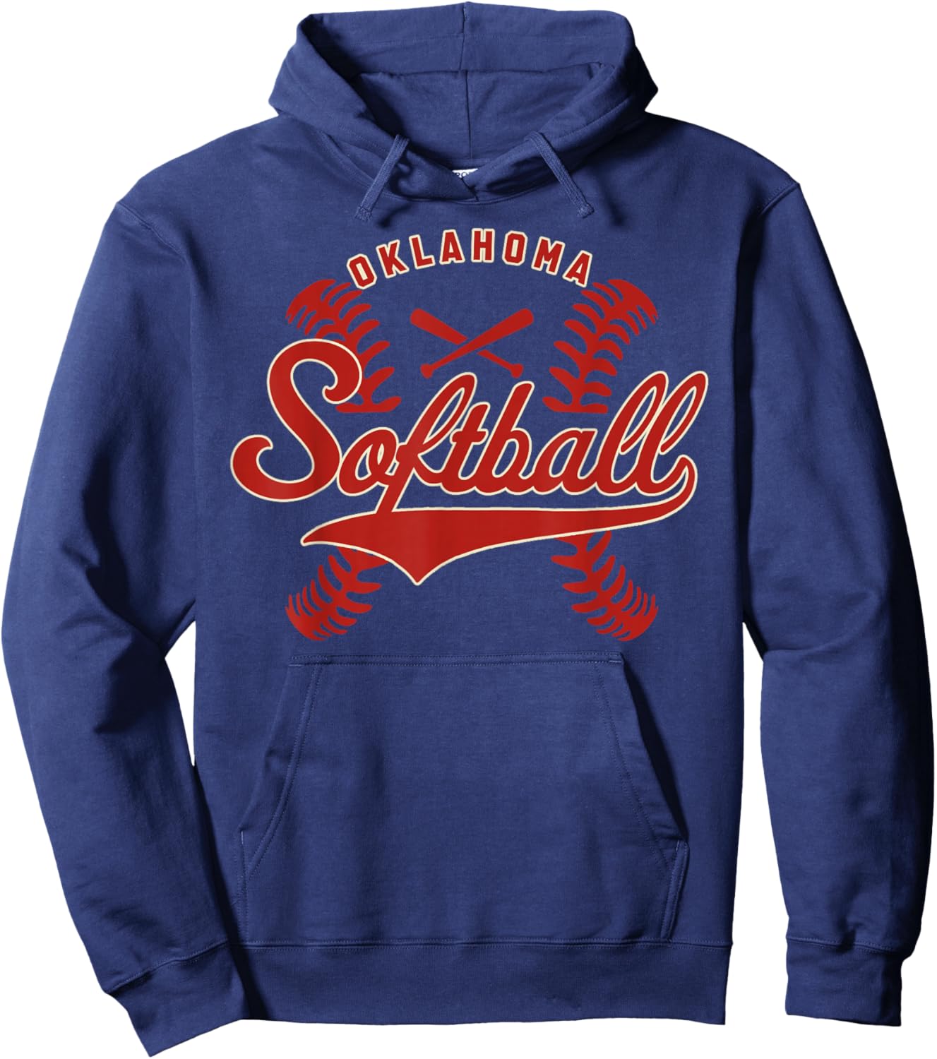Oklahoma Softball Vintage Kids Team Retro Softball Fan Hoodie - Hoodie | Navy
