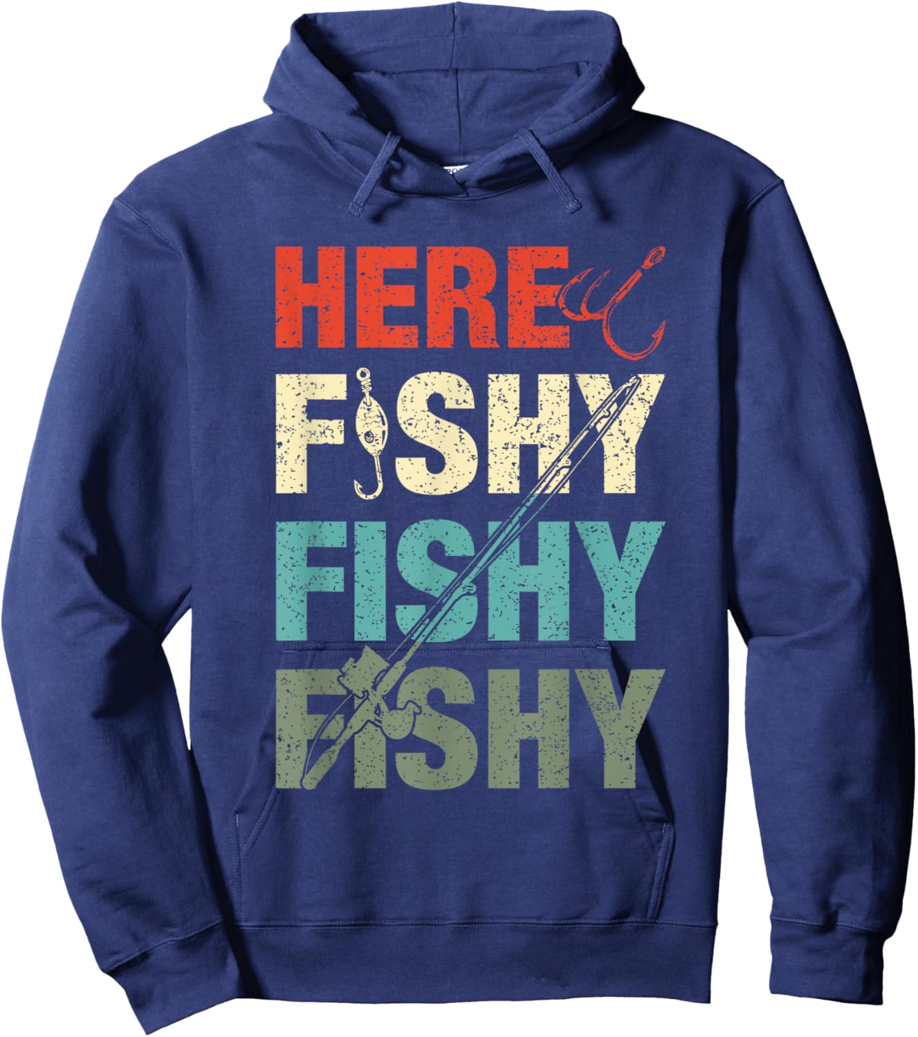Fish Hunting Fishing Fishrod Fisherman Boys Women Hoodie - Hoodie | Navy