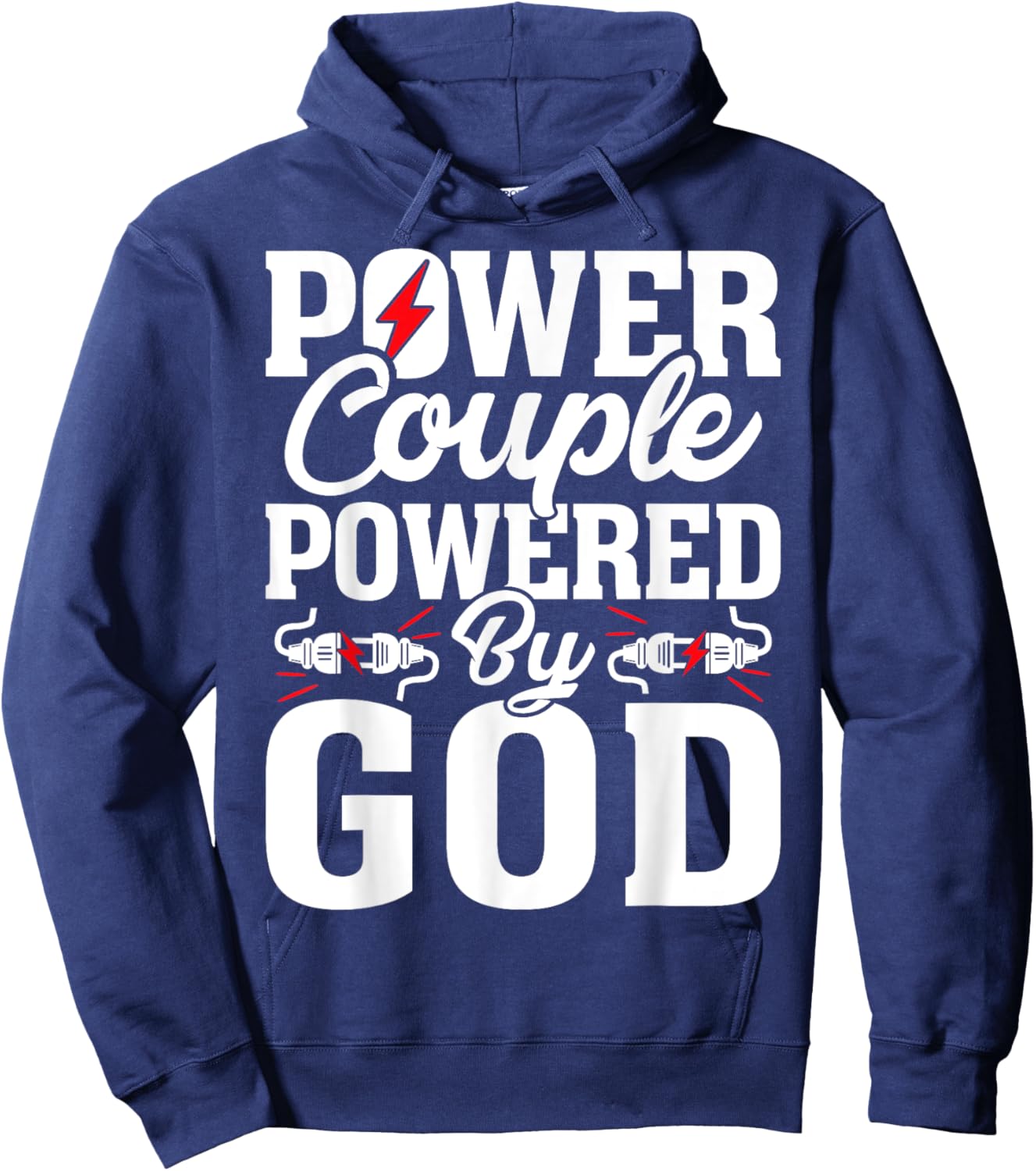 Power Couple Powered God - Christian Couple Hoodie - Hoodie | Navy