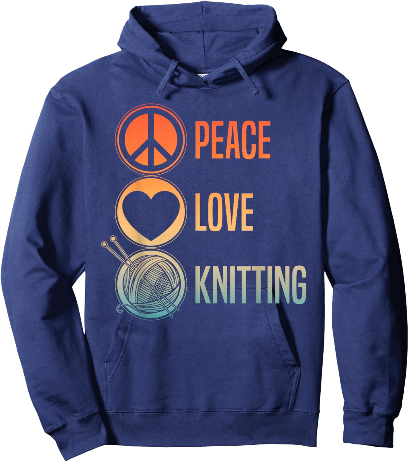 Funny Knitting Art Men Knit Yarn Lover Knitter Hoodie - Hoodie | Navy