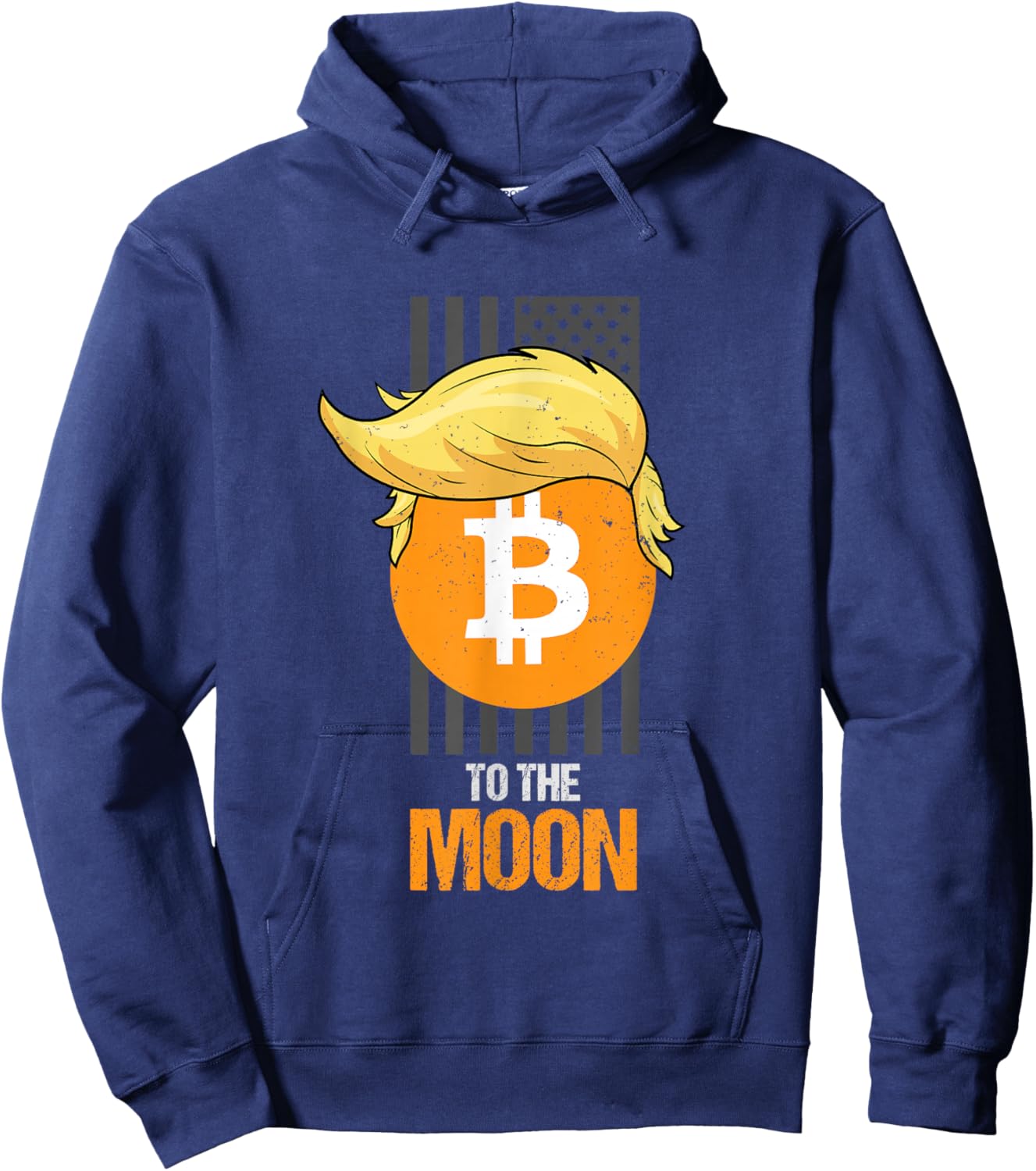 To The Moon Bitcoin Hodler American Patrotism Funny Hoodie - Hoodie | Navy