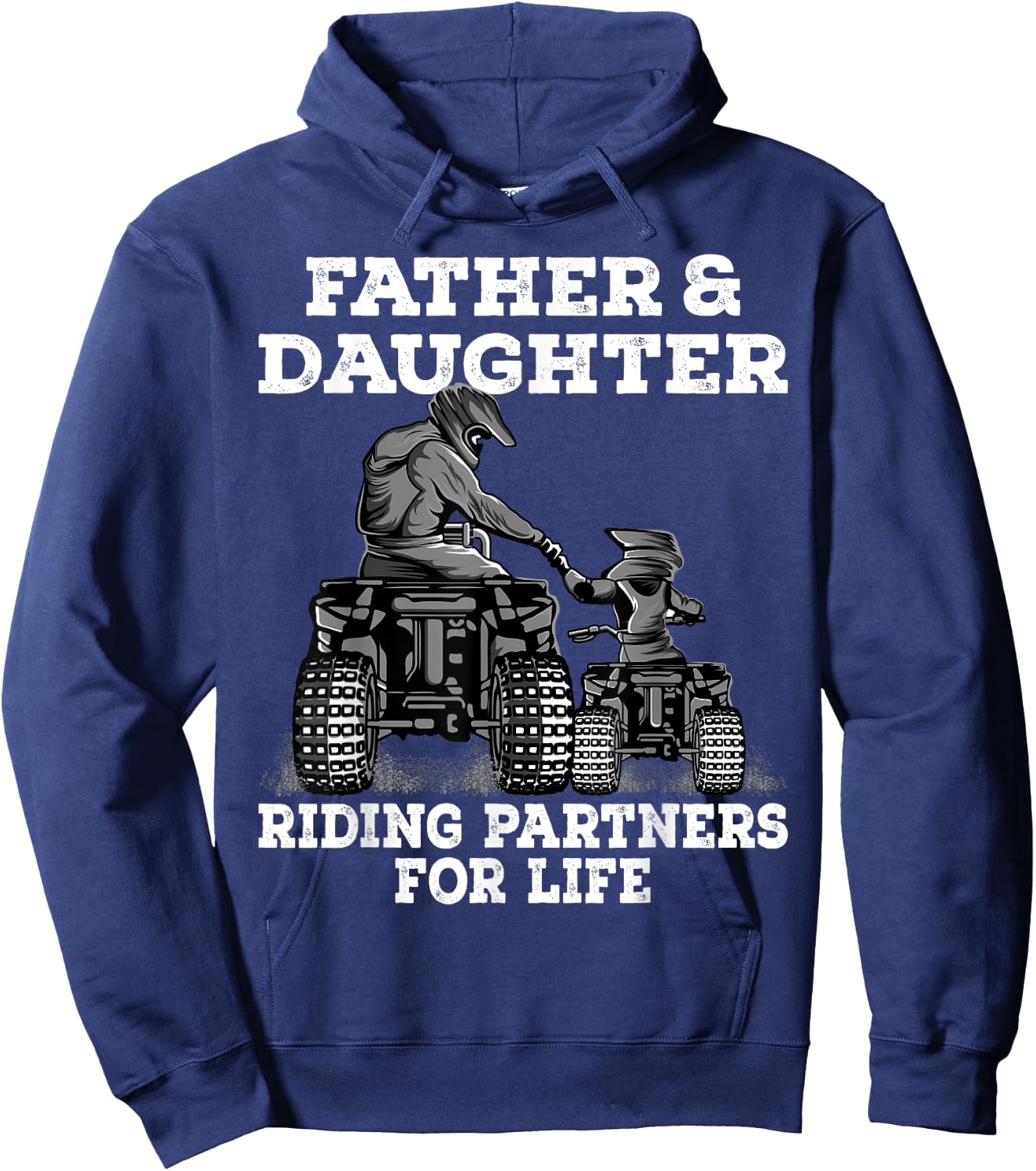 Quad Bike - Father and Daughter Riding Partners ATV Girl Hoodie - Hoodie | Navy