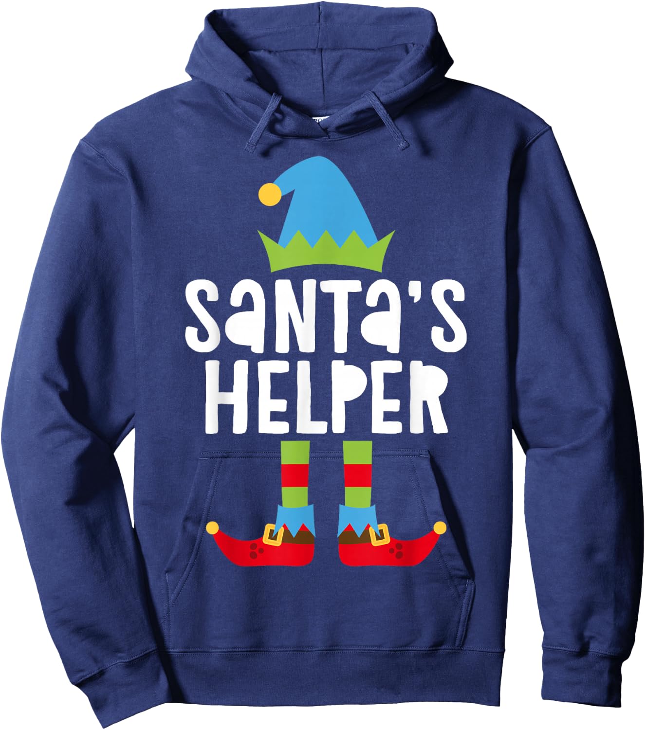 Santa's Helper Shirt Men Boy Matching Christmas Elf Hoodie - Hoodie | Navy