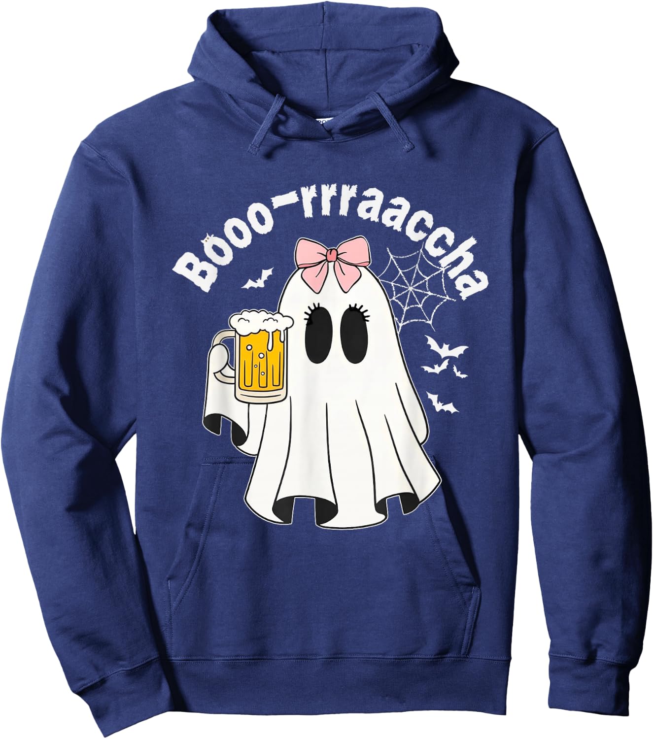 Boo-racha Funny Halloween Ghost Beer Design Borracha Hoodie - Hoodie | Navy