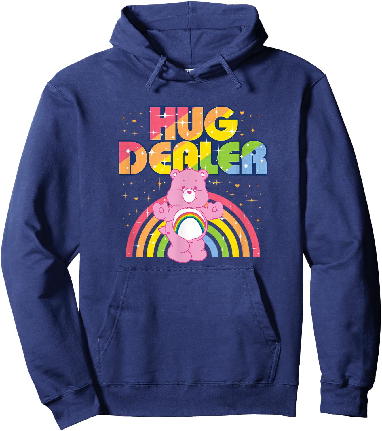 Care Bears Hug Dealer Rainbow Retro Cartoon Hoodie - Hoodie | Navy