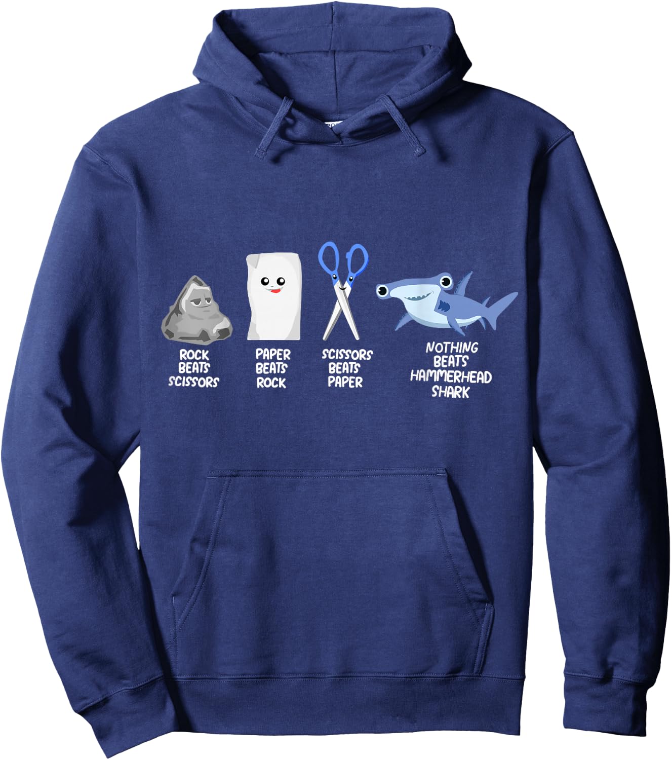Rock Paper Scissors Hammerhead Shark Clothes Gift Shark Hoodie - Hoodie | Navy
