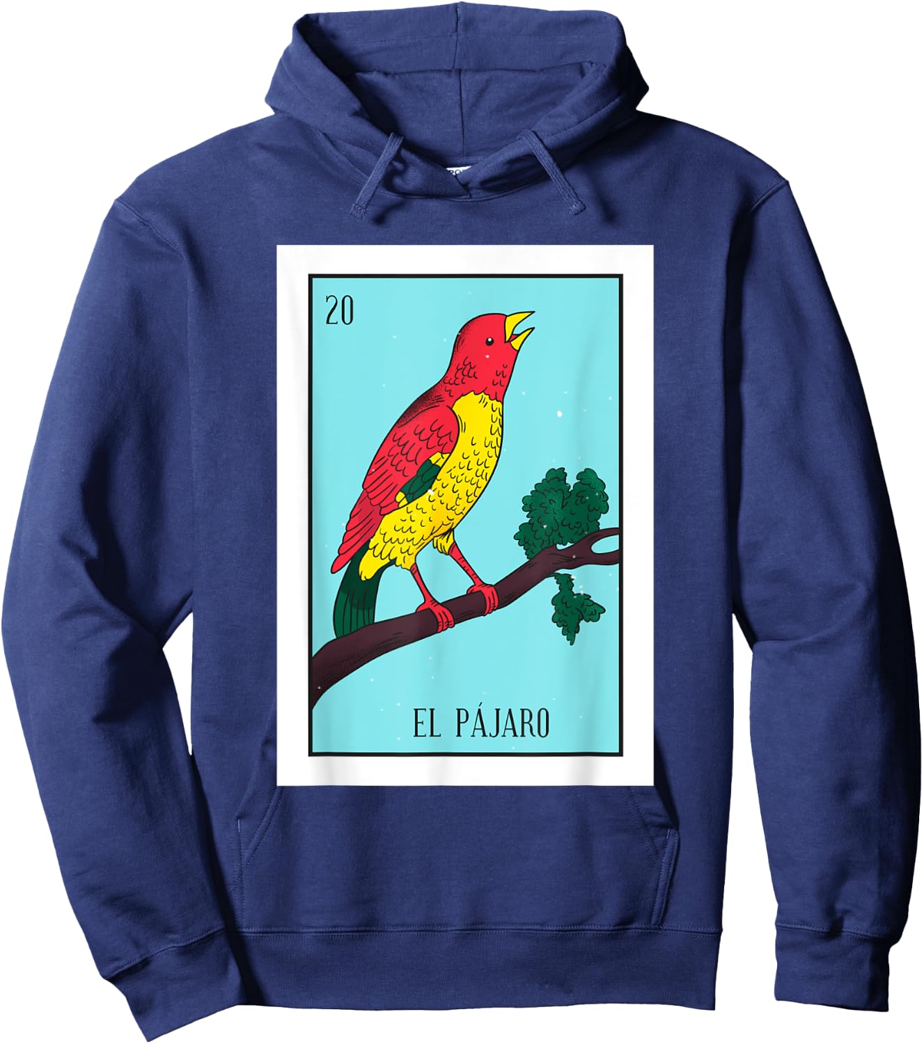El Pajaro Lottery Card The Bird Card Mexican Lottery Hoodie - Hoodie | Navy