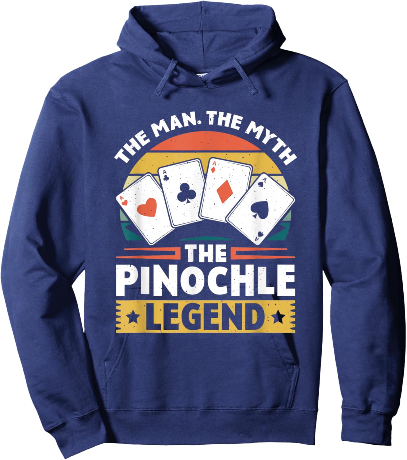 Pinochle Legend - Card Game Funny Pinochle Vintage Pinochle Hoodie - Hoodie | Navy