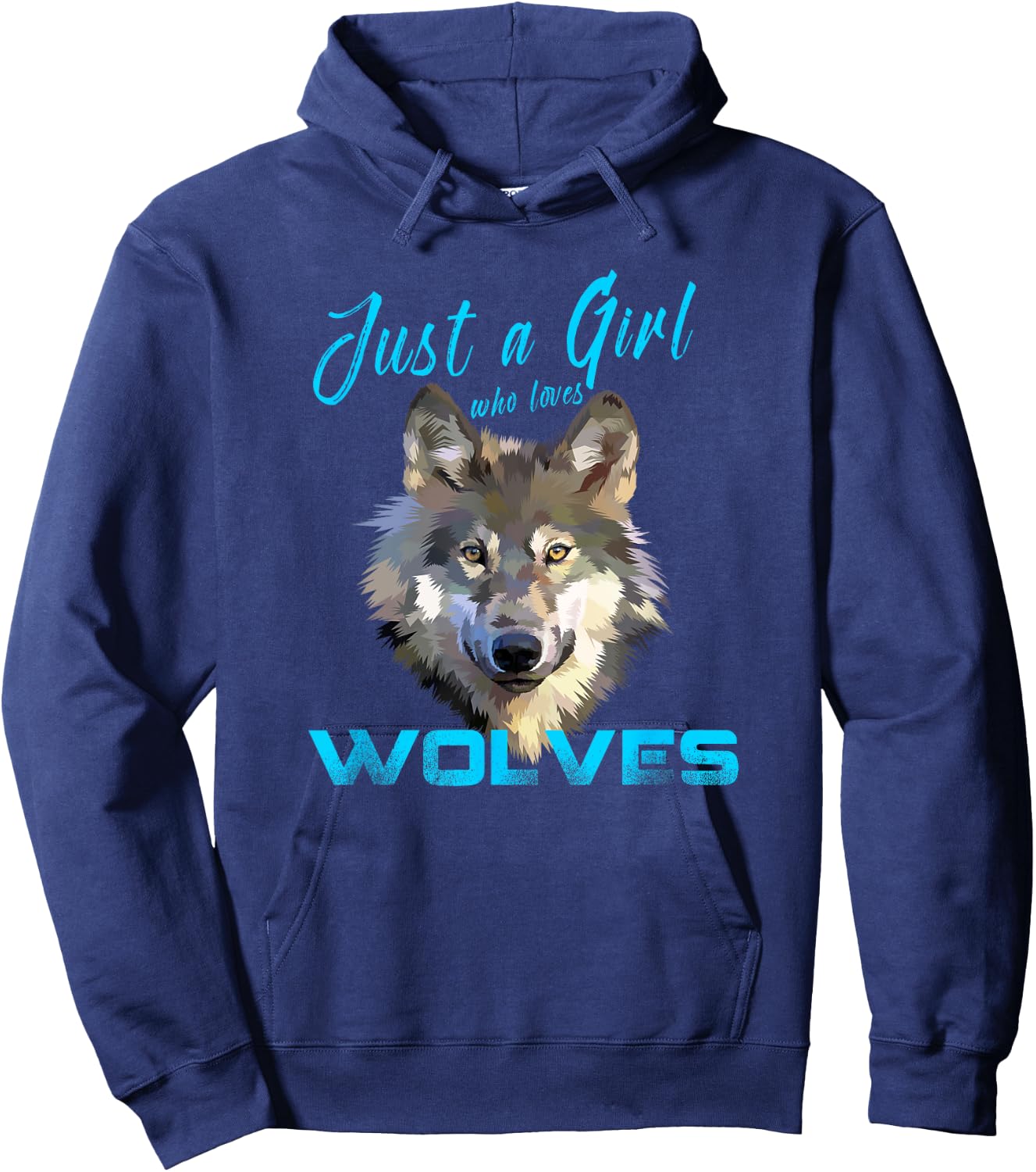 Just A Girl Who Loves Wolves Shirt Cute Wolf Gift Girls Hoodie - Hoodie | Navy