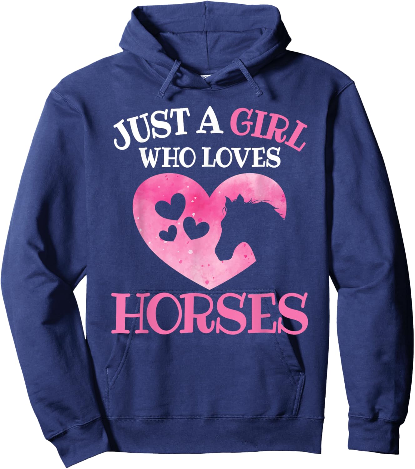 Just A Girl Who Loves Horses Horse Lover Horseback Riding Hoodie - Hoodie | Navy