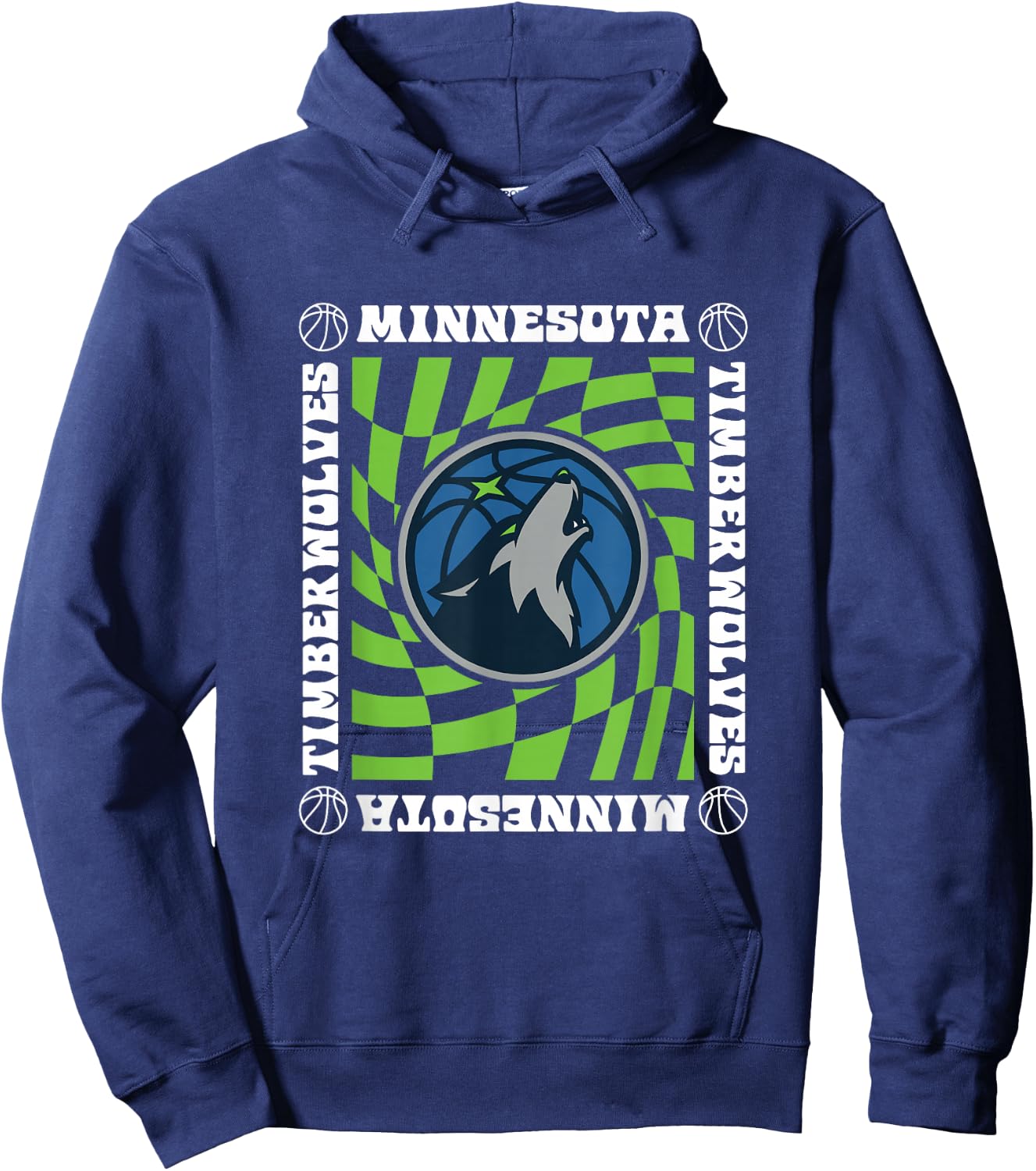 NBA Minnesota Timberwolves Retro Checkerboard Wave Hoodie - Hoodie | Navy