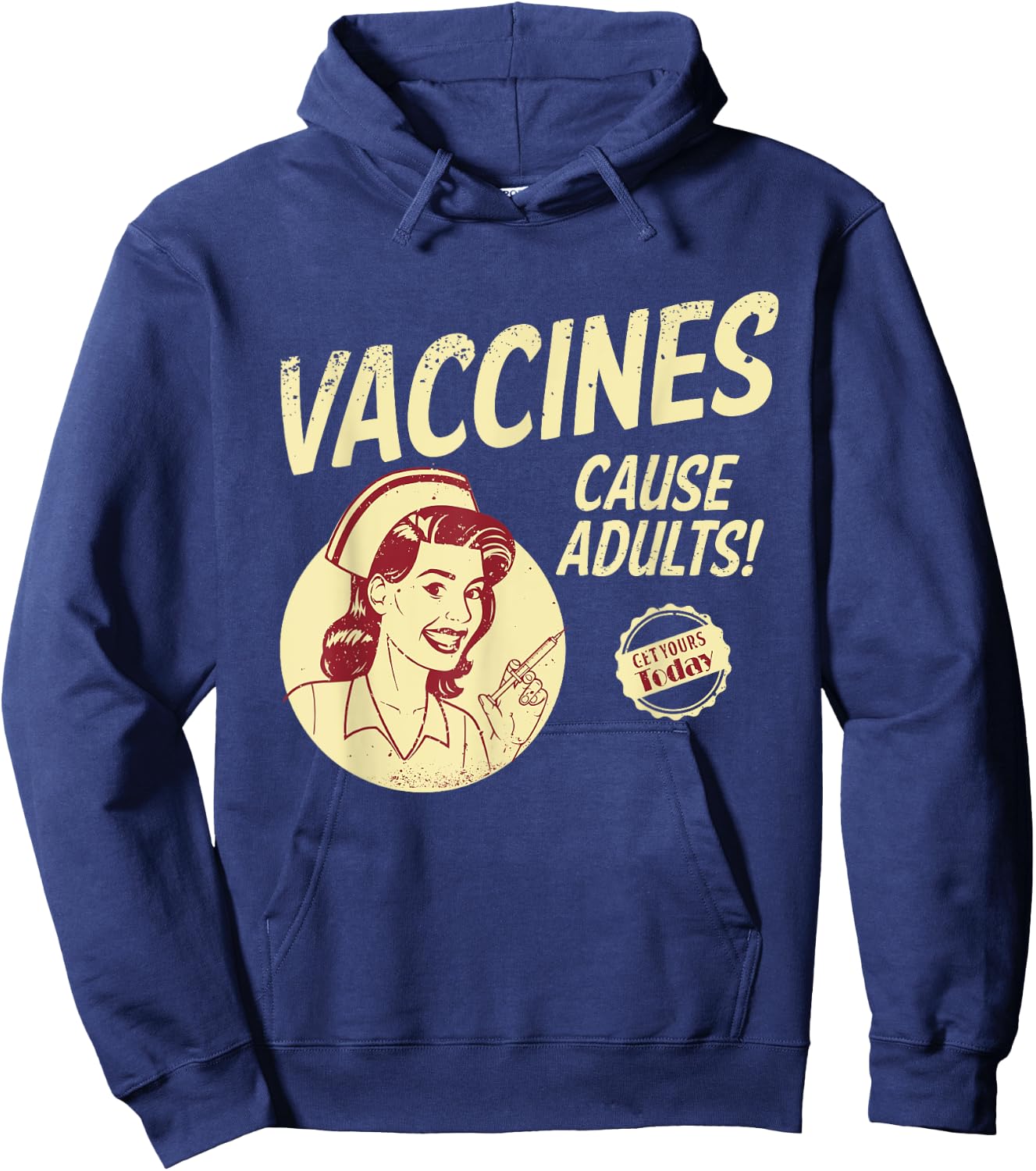 Pop Art and Memes Funny Pro Vaccination Vaccines Cause Adults Hoodie - Hoodie | Navy
