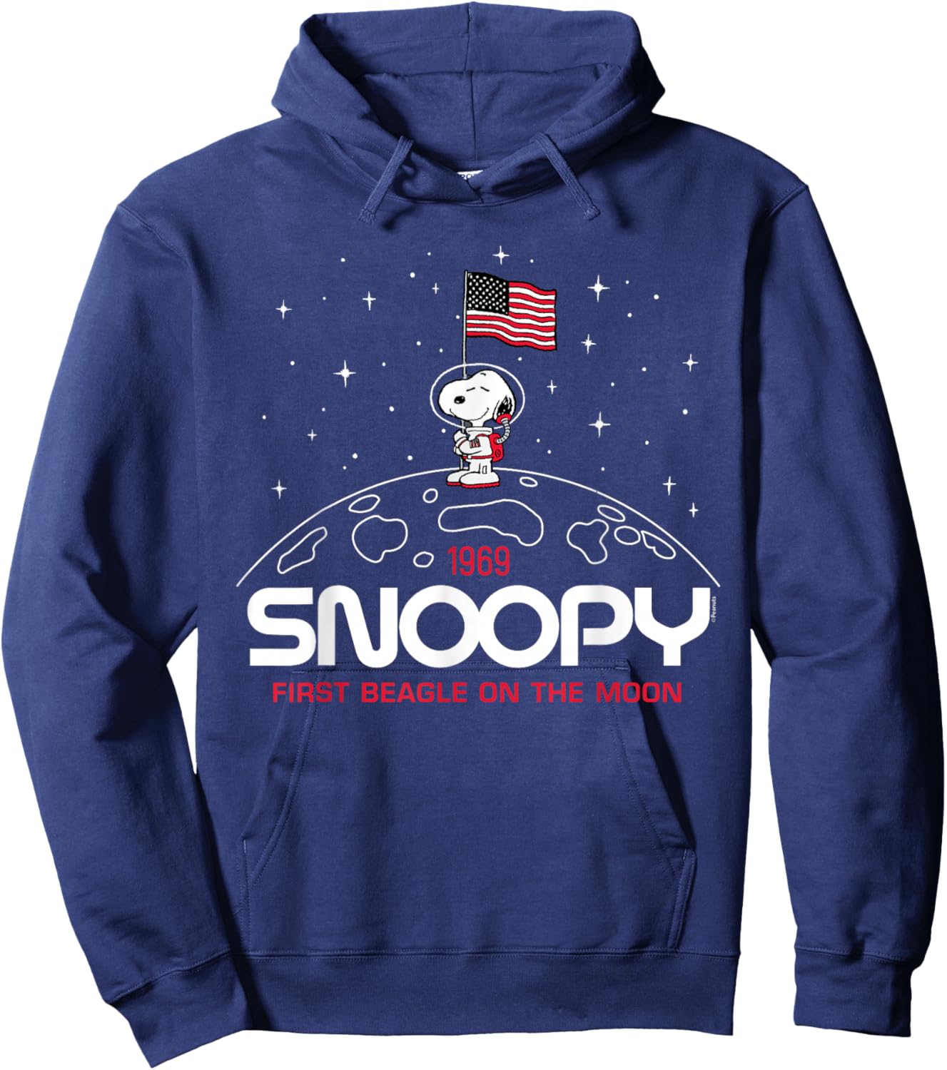 Peanuts - Snoopy Flag Moon Hoodie - Hoodie | Navy