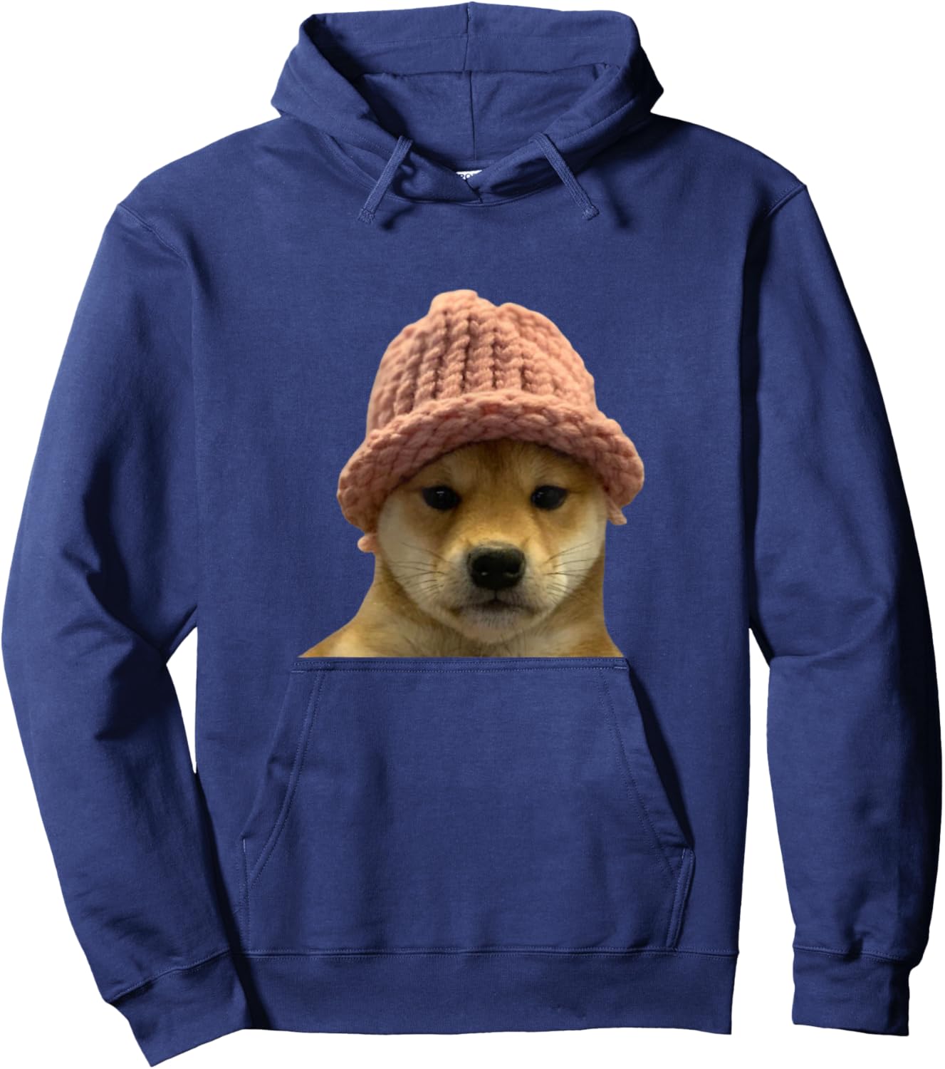 Dogwifhat Memecoin Hoodie - Hoodie | Navy
