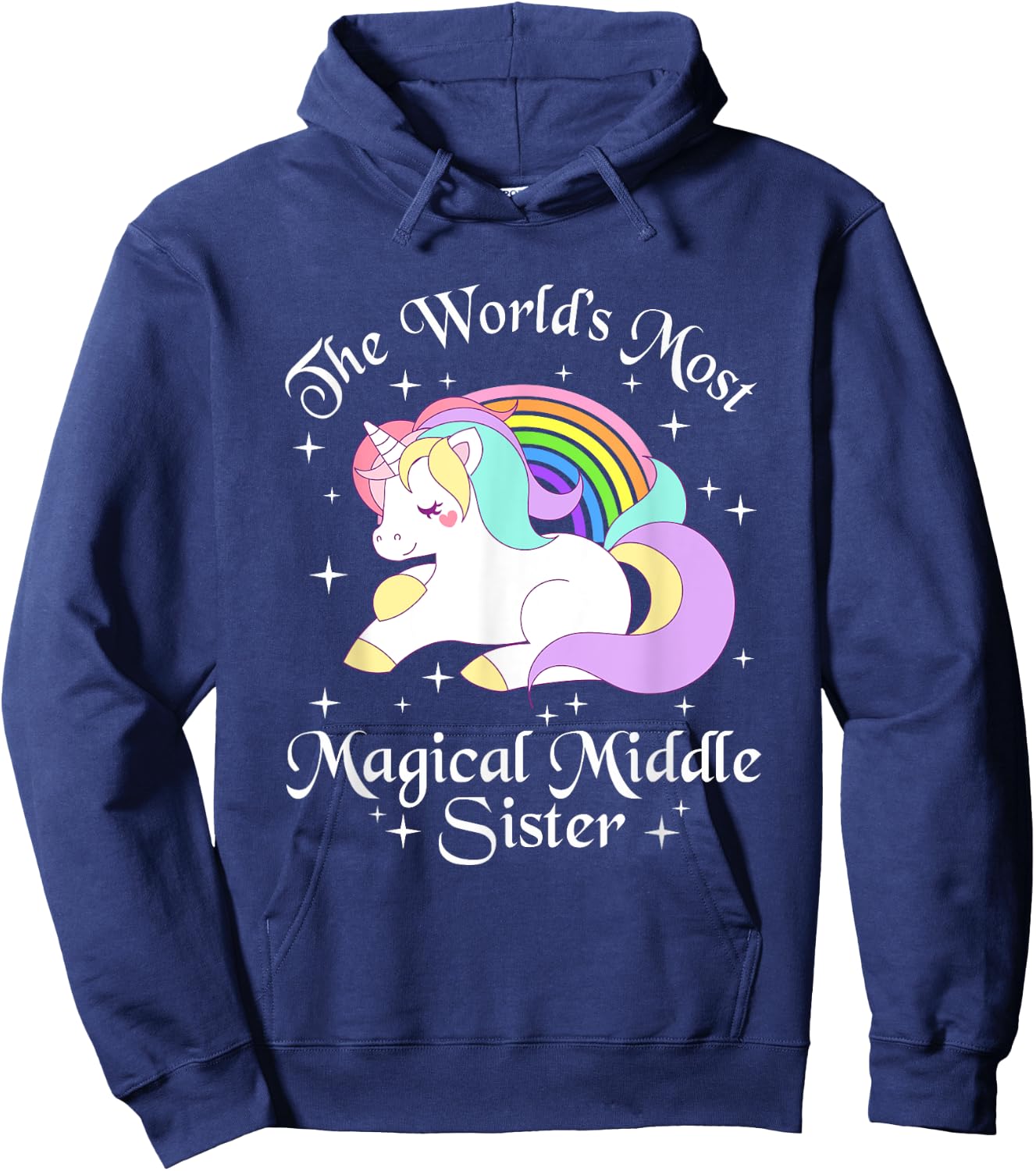 Magical Middle Sister Unicorn Sister Gifts Girls Hoodie - Hoodie | Navy