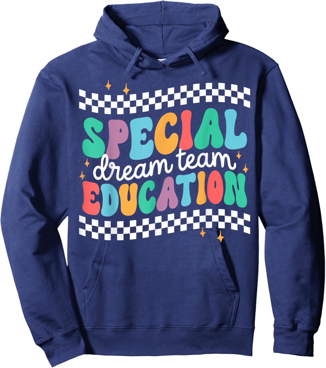 Retro Special Education Squad Groovy Dream Team SPED Teacher Hoodie - Hoodie | Navy