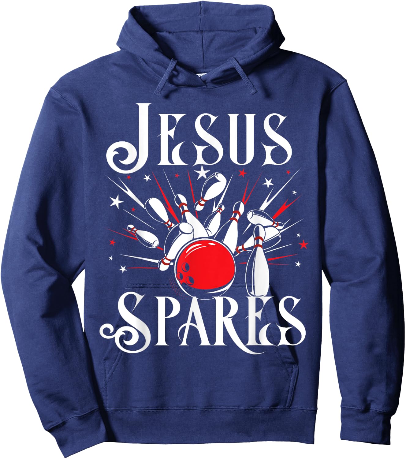 Jesus Spares T Shirt Funny Christian Bowling God Gift Hoodie - Hoodie | Navy