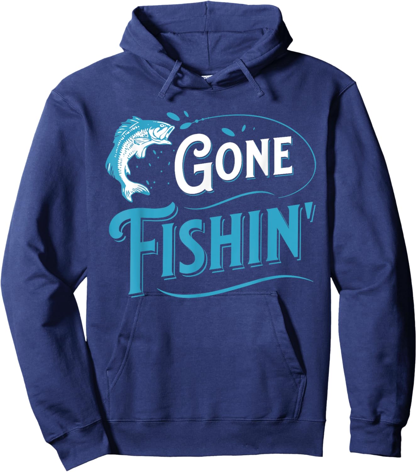 Funny Fisherman Gone Fishing Hoodie - Hoodie | Navy