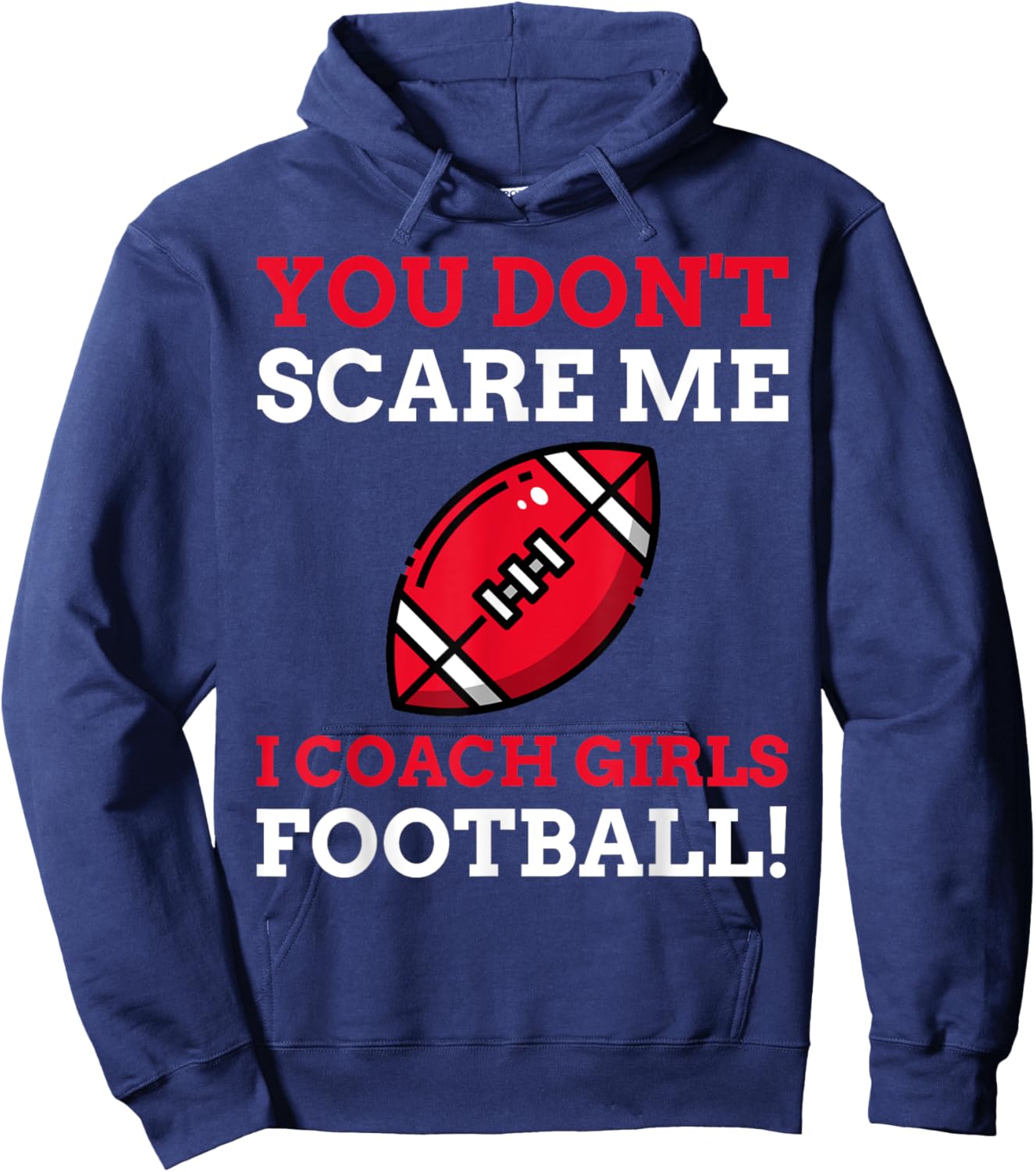 Football Coach Gifts - I Coach Girls Football Hoodie - Hoodie | Navy