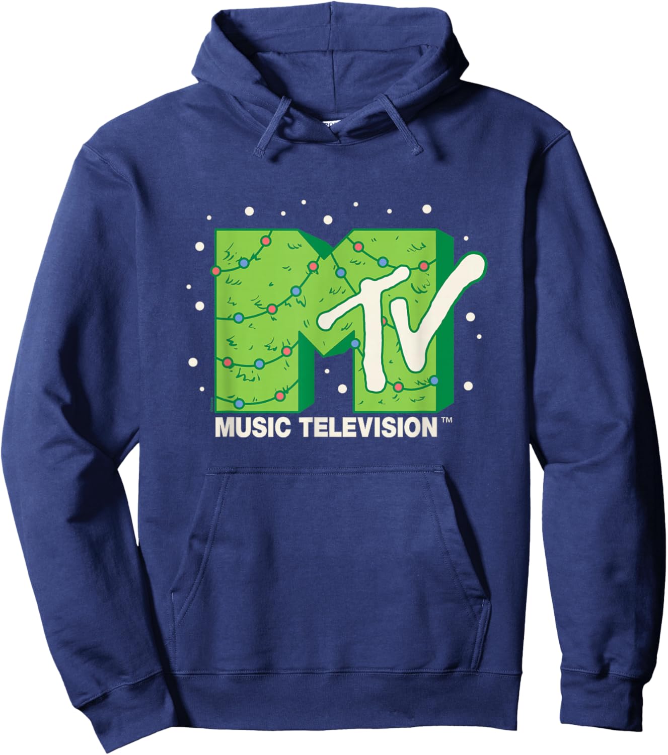MTV - MTV Logo Christmas Tree Hoodie - Hoodie | Navy